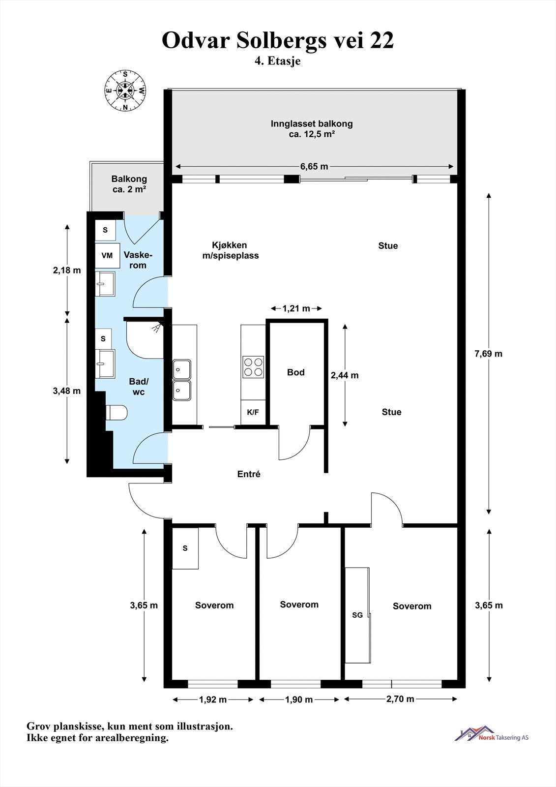 Odvar Solbergs vei 22 - 2D - 4. Etasje. Galleribilde