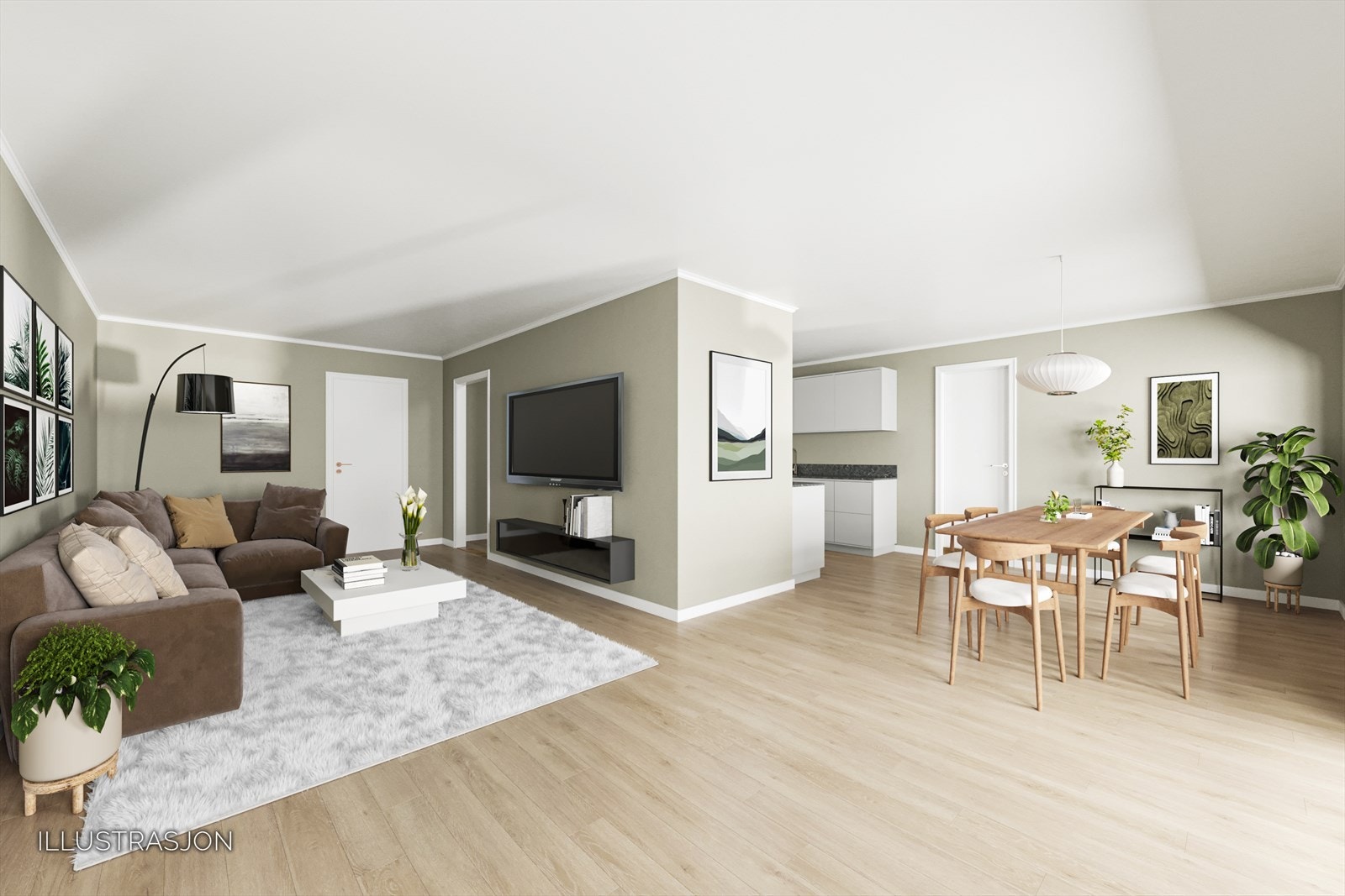 Illustrasjonsbilde av stuen - Stort potensial. Galleribilde