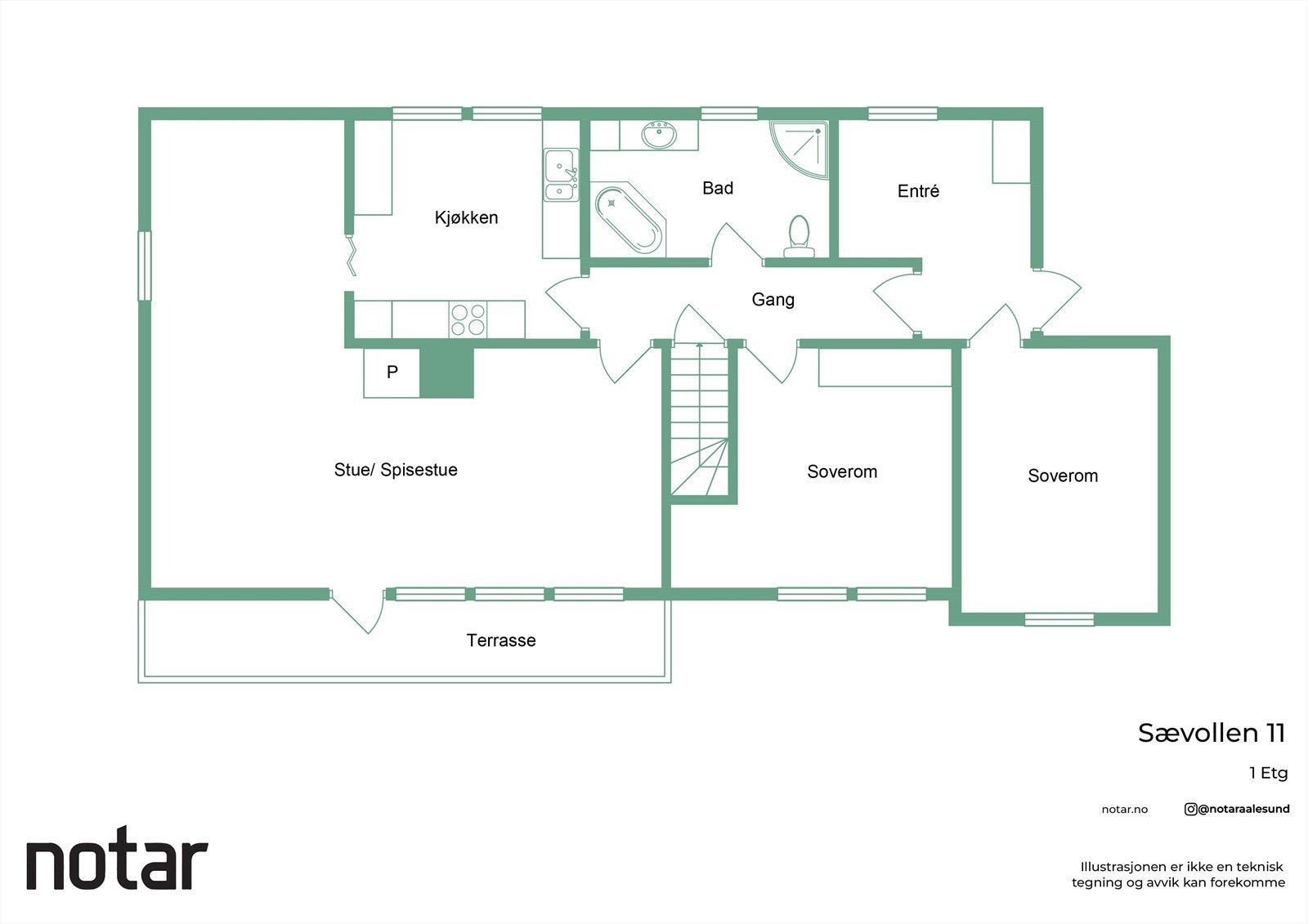 Planskisse - hovedetasje Galleribilde
