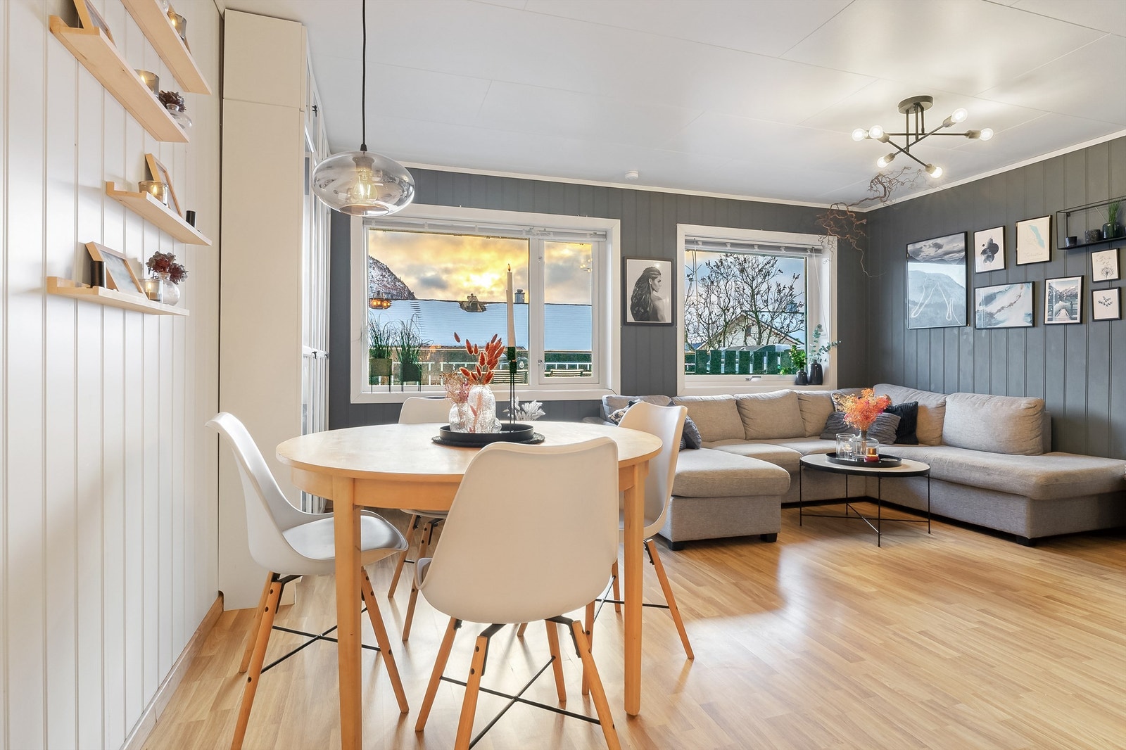 Her har du plass til spisebord. Galleribilde