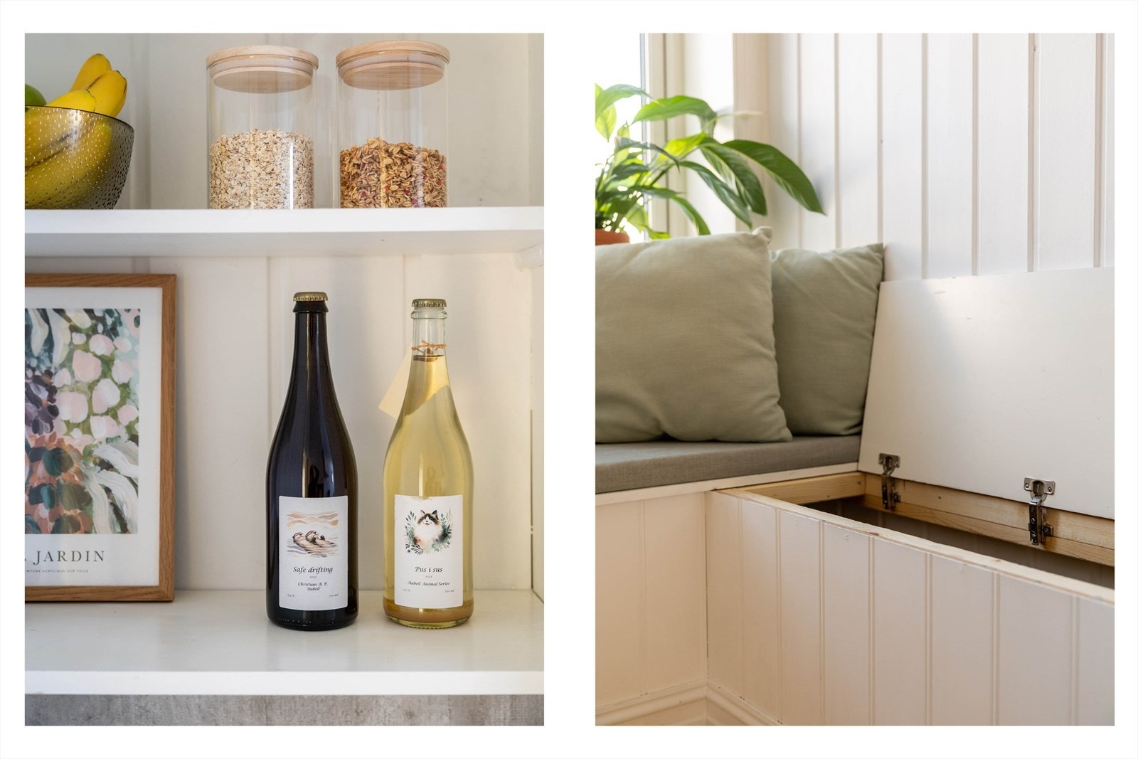 Det er godt med oppbevaring i benken Galleribilde