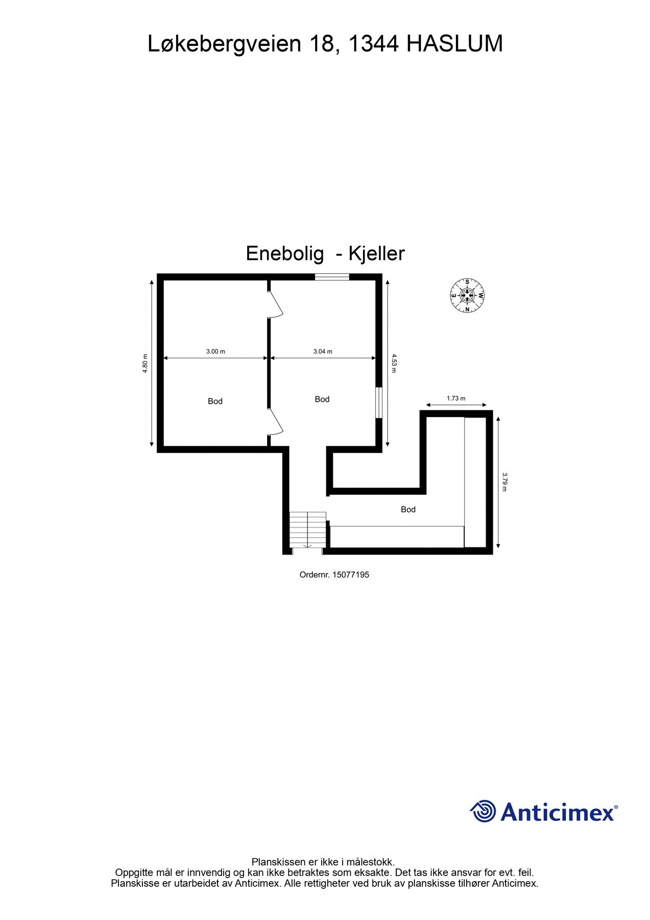 Kjelleren består av boder med mye oppbevaringsplass. Galleribilde