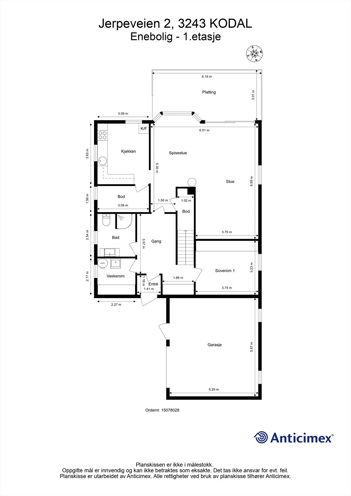Plantegning 1.etg Galleribilde