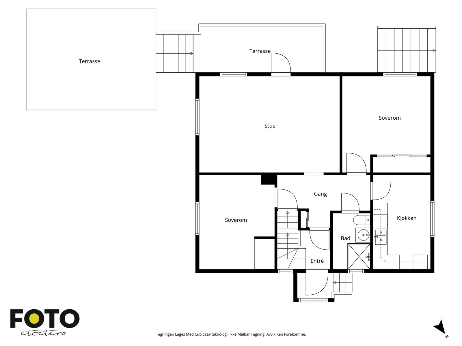 Vi starter i boligens 1. etasje. Plantegning av etasjen. Galleribilde