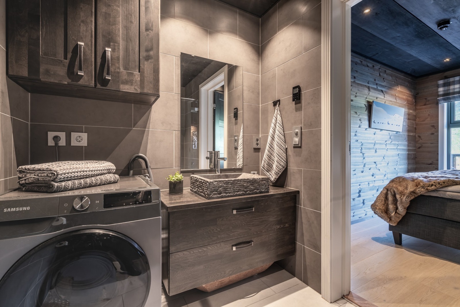 Opplegg for vaskemaskin. Galleribilde