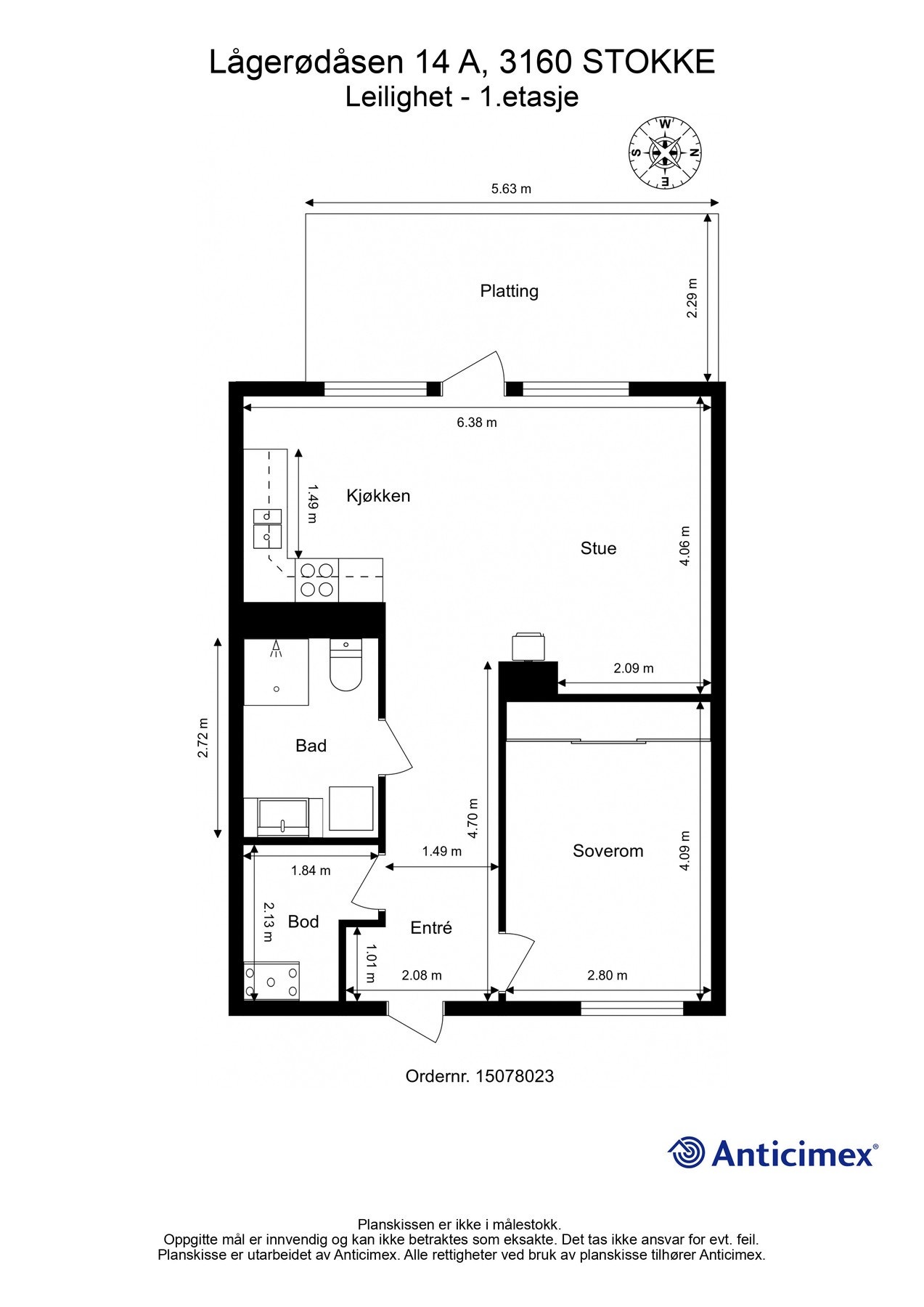 Plantegning 1.etasje Galleribilde