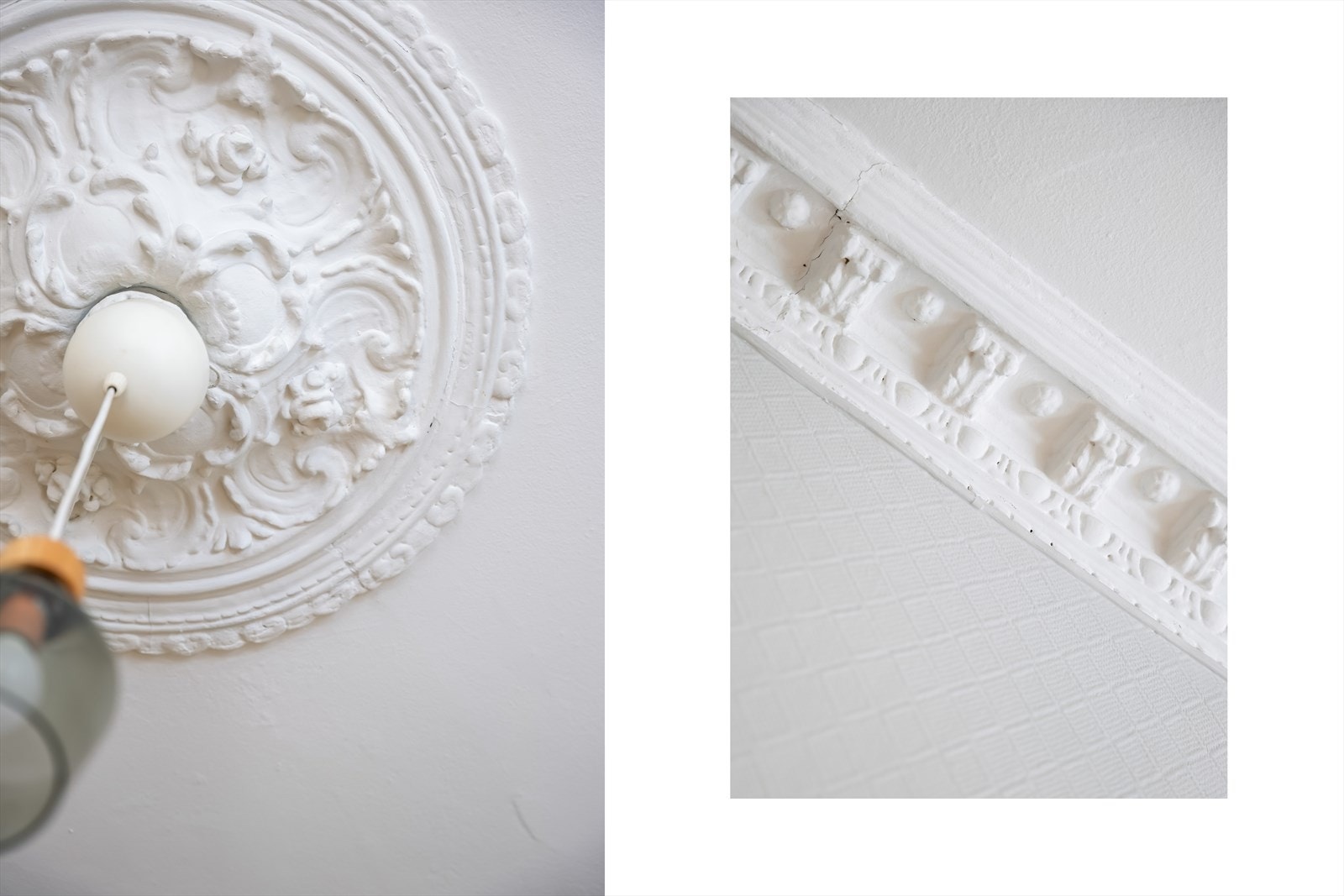 Boligen har vakre, klassiske detaljer som store vinduer med brede karmer, god takhøyde, stukkatur, rosetter, vedovn og furugulv. Galleribilde