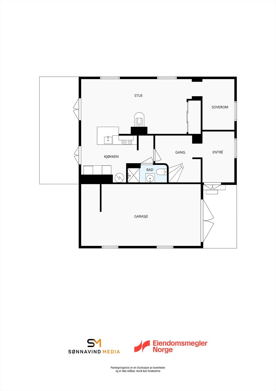 1.etasje (underetasjen er ikke godkjent for varig opphold) Galleribilde