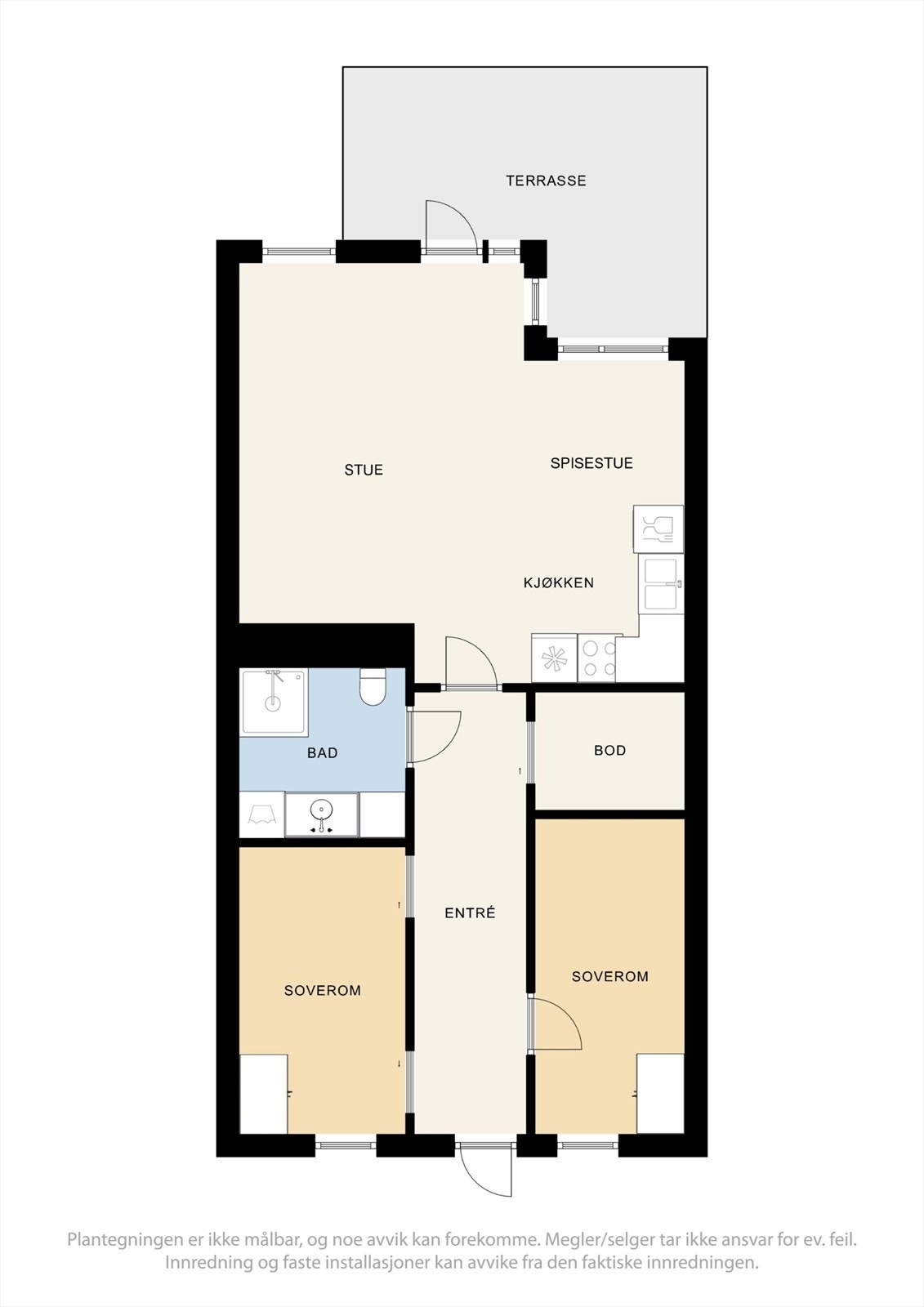 Her tilbys en leilighet med gjennomtenkt og praktisk planløsning. Galleribilde