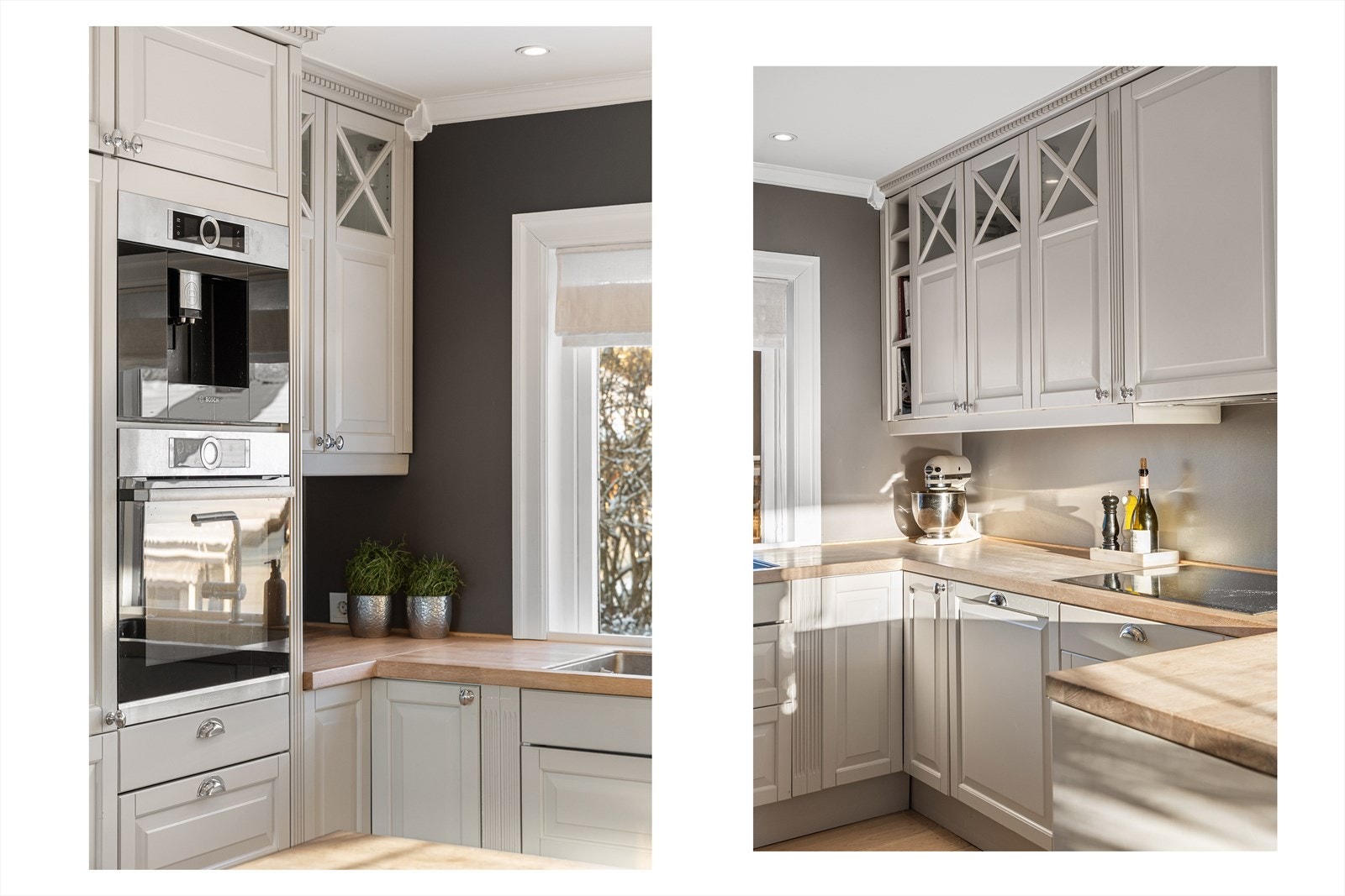 På kjøkkenet er det godt med lagringsplass i benkeskap, overskap og skuffer samt god plass til matlaging. Galleribilde