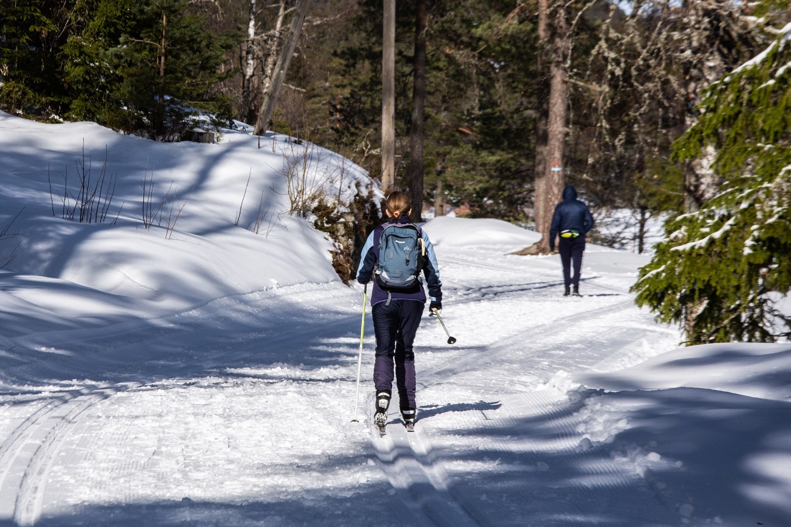 Her er det fine, opptrykte skiløyper på vinterstid. Galleribilde