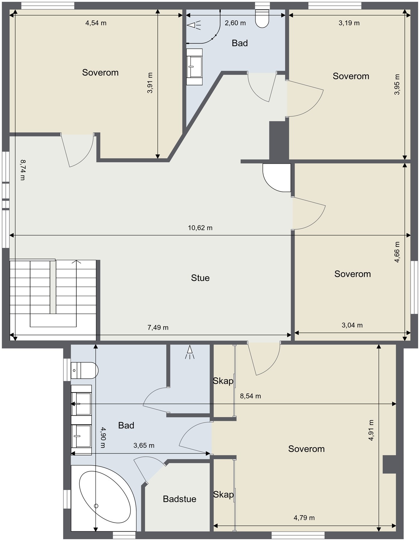 Plantegning 2.etasje Galleribilde