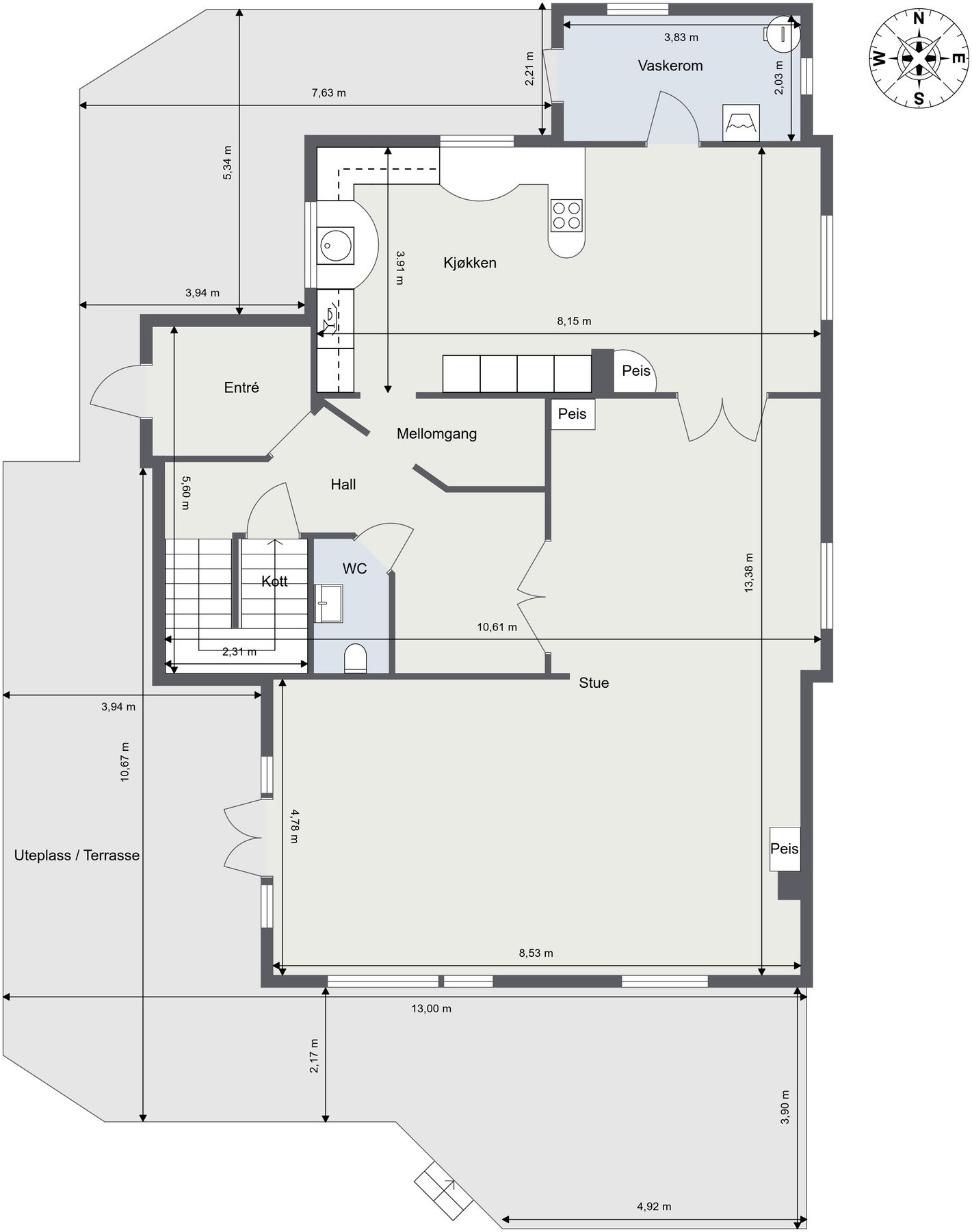 Plantegning 1.etasje Galleribilde