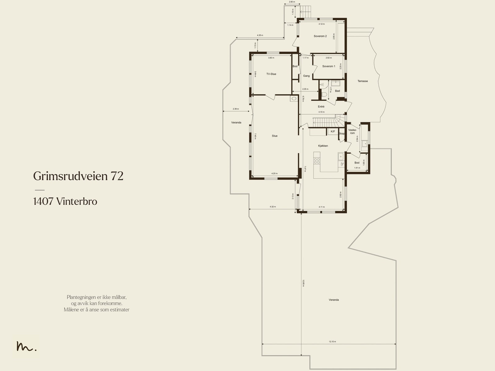 Plantegning hovedetasje. Galleribilde