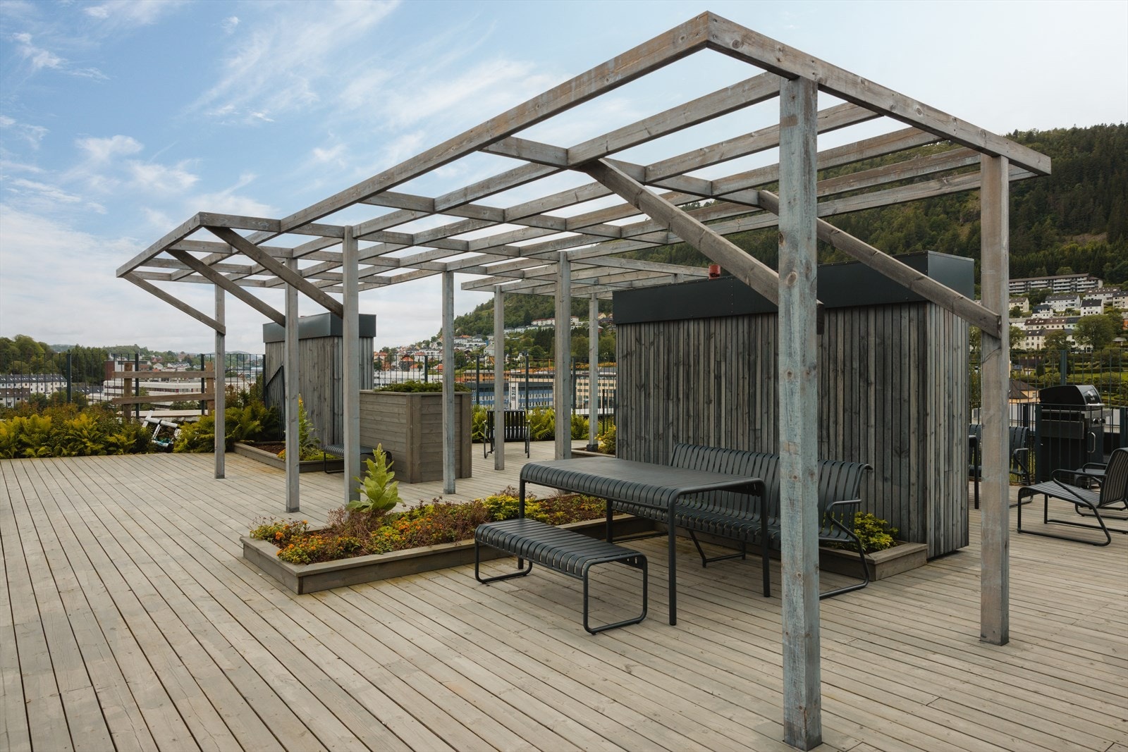 Stor felles takterrase på bygget. Galleribilde