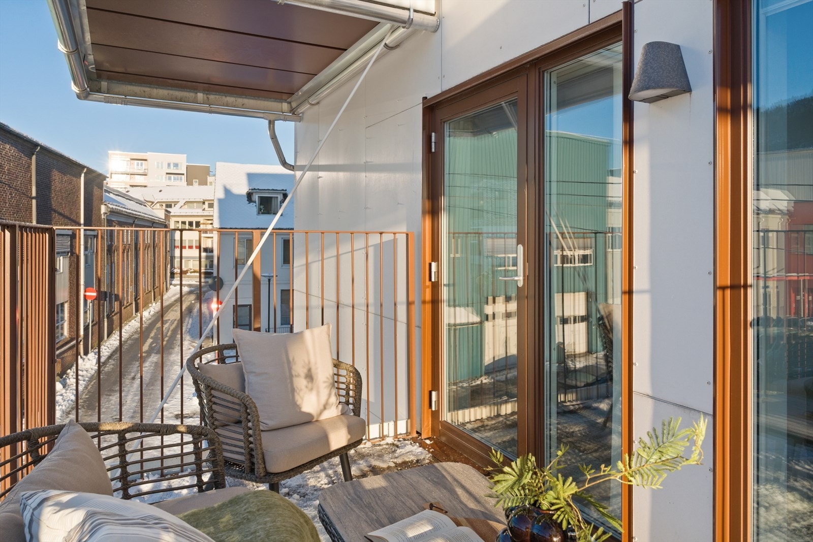 Flott balkong målt til 7,4m². Galleribilde