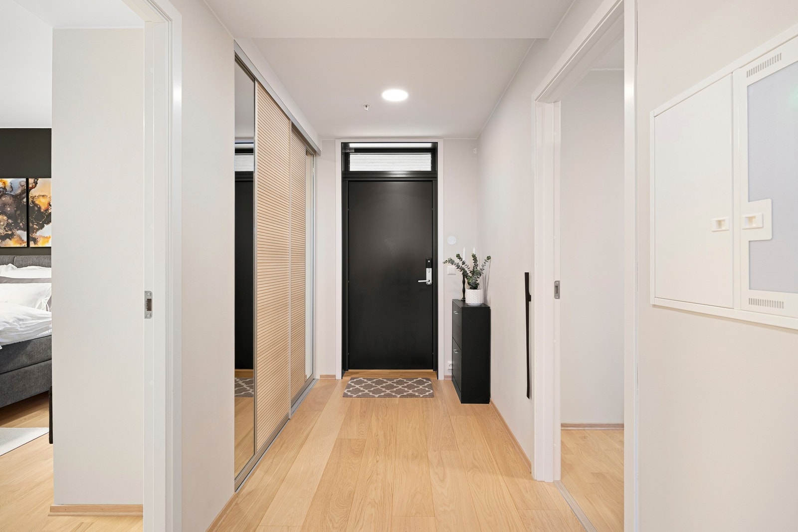 Leiligheten har nøkkelfri Yale-lås og er forberedt for alarm. Galleribilde