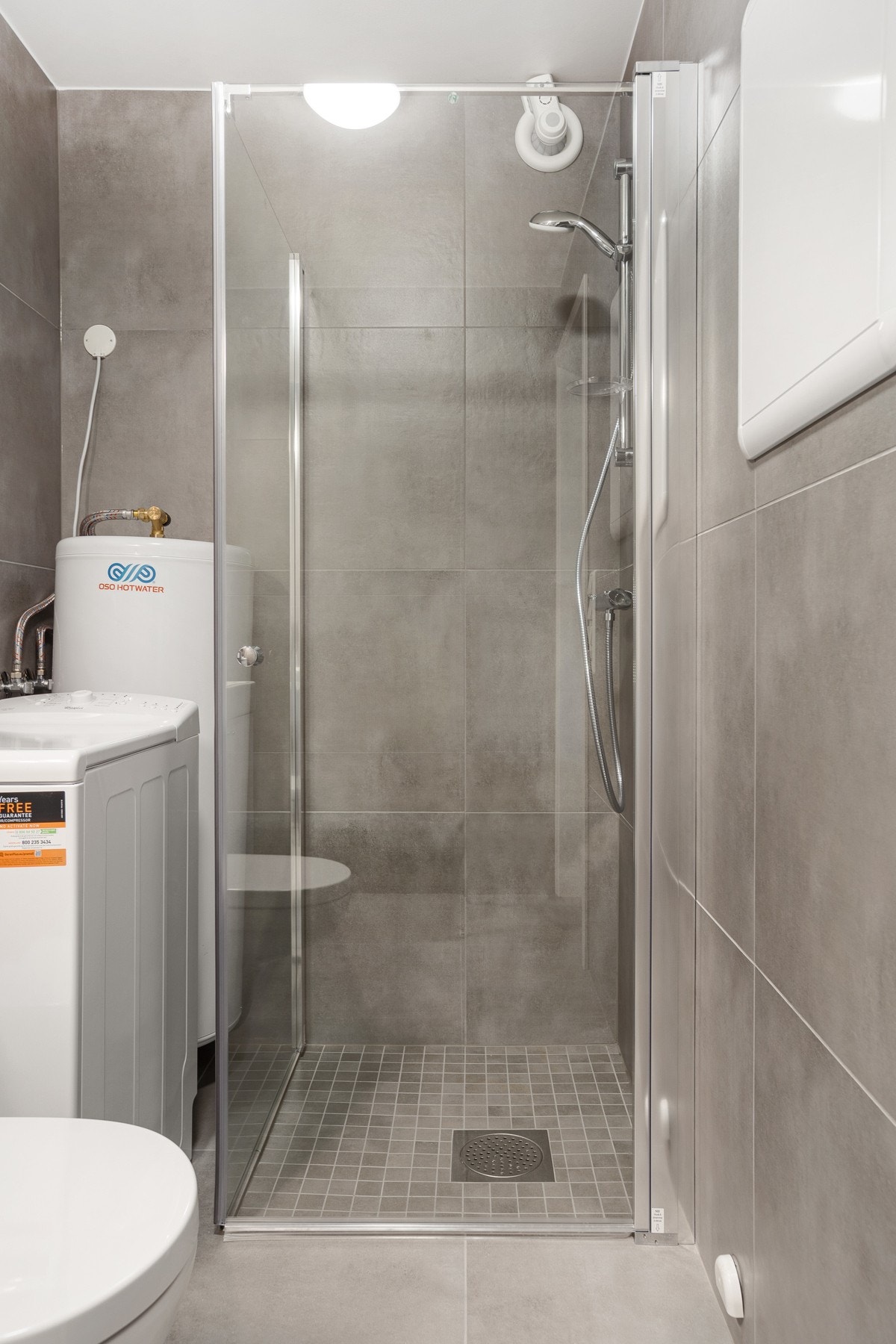 Dusjhjørne - badet ble renovert i 2020.