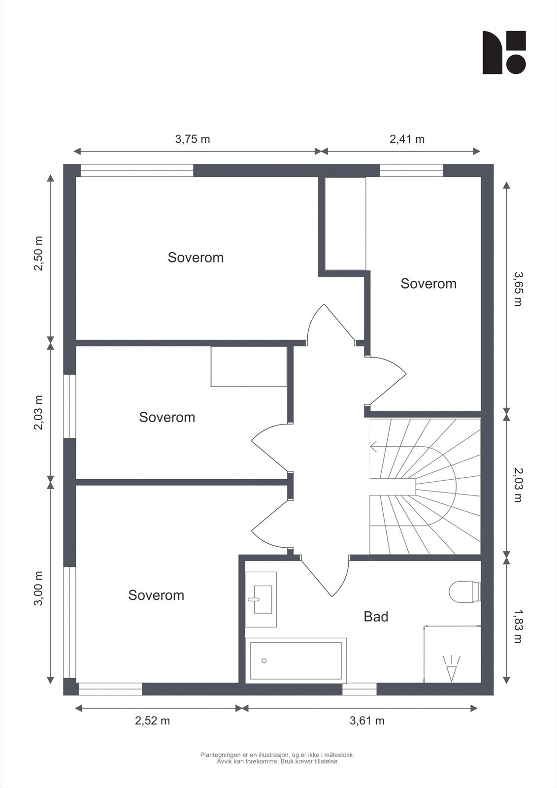 Planløsning 2. etasje. Galleribilde