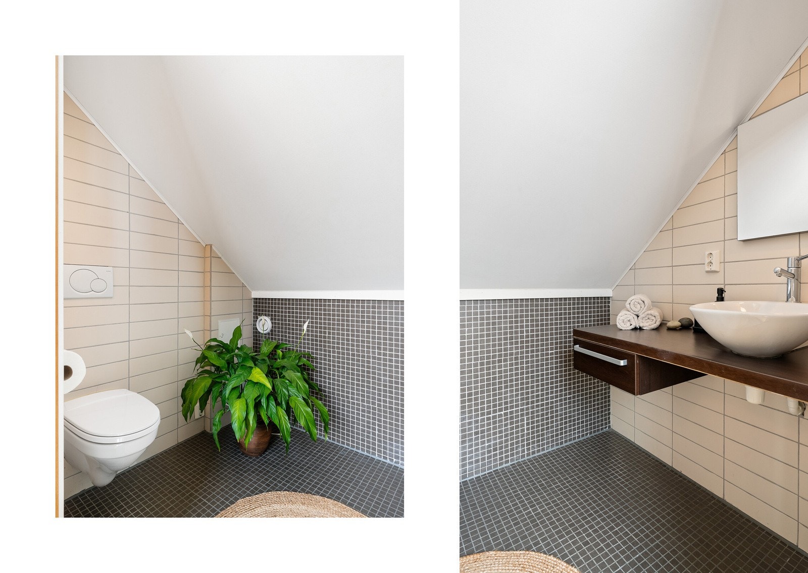 Praktisk toalett med vaskeservant. Galleribilde