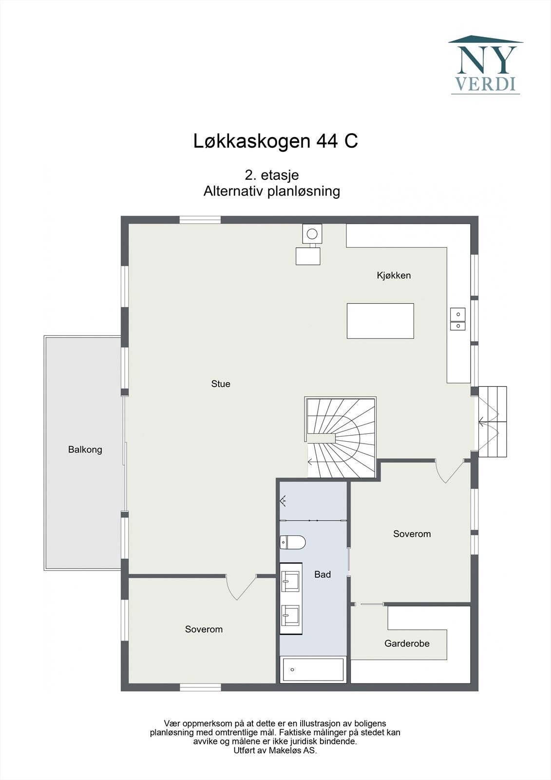 Alternativ planløsning 2.etasje Galleribilde