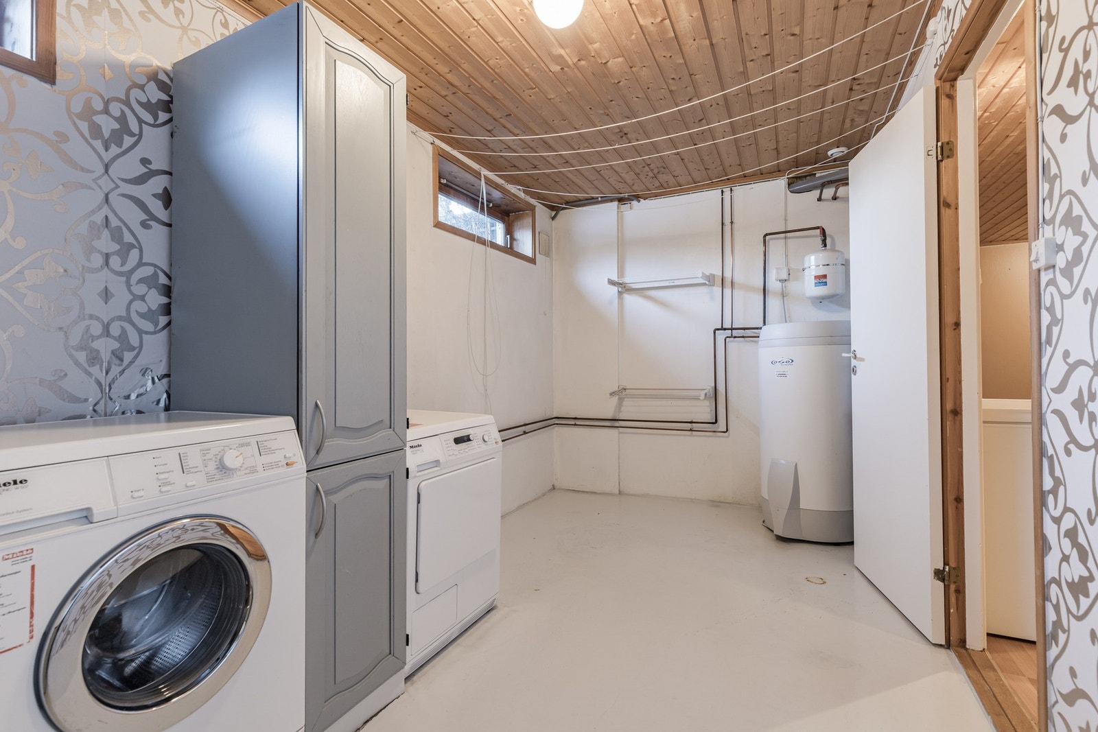 Det er også gode tørkemuligheter på vaskerommet. Galleribilde