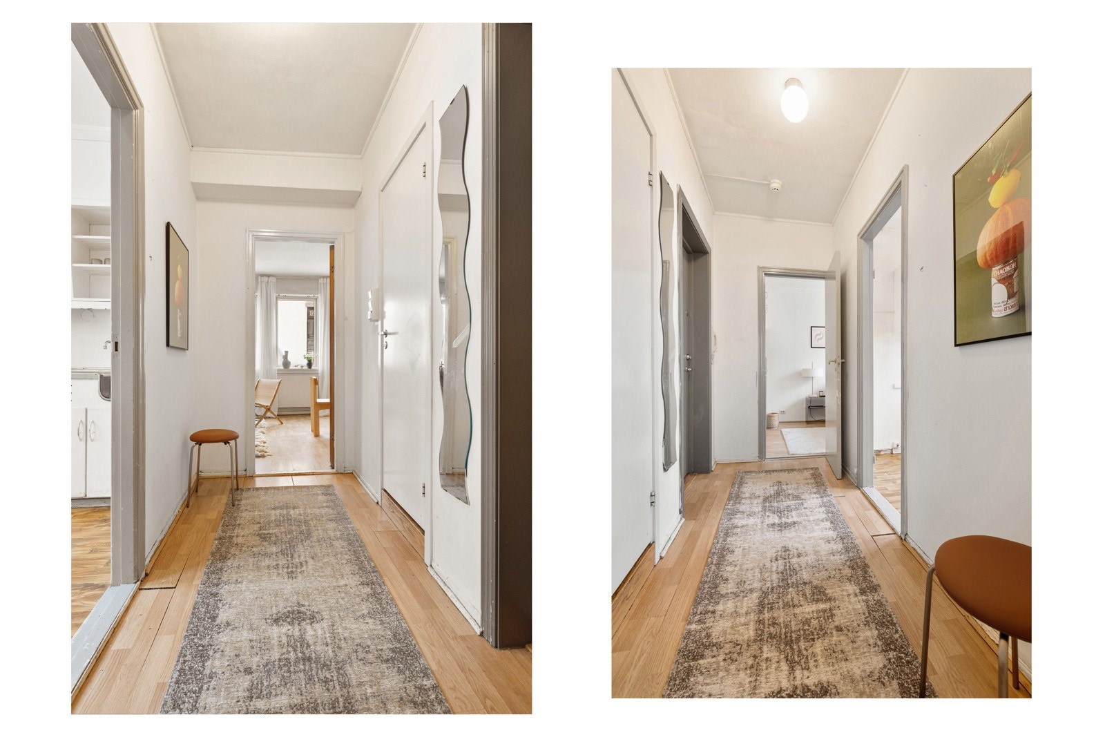 Entréen fremstår lys, med god plass til garderobeskap. Ekstern lagringsplass er ivaretatt med en ekstern bod på 2 kvm Galleribilde