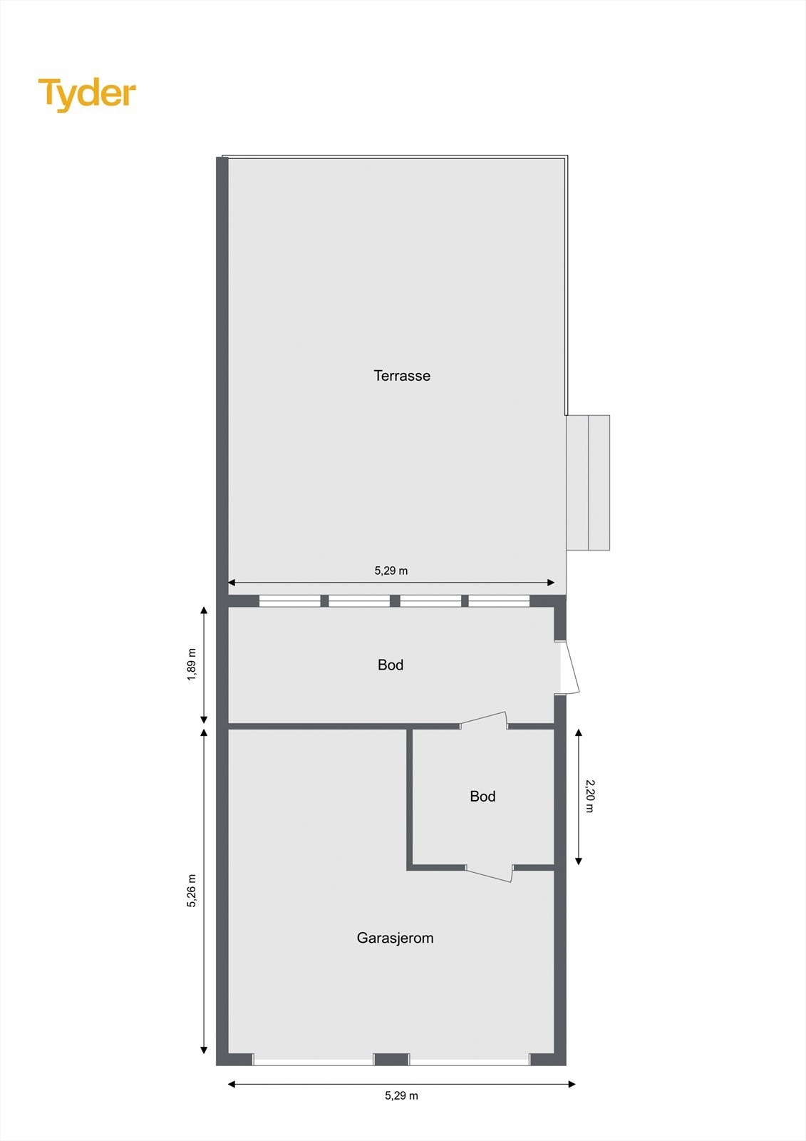 Plantegning garasje og veranda Galleribilde