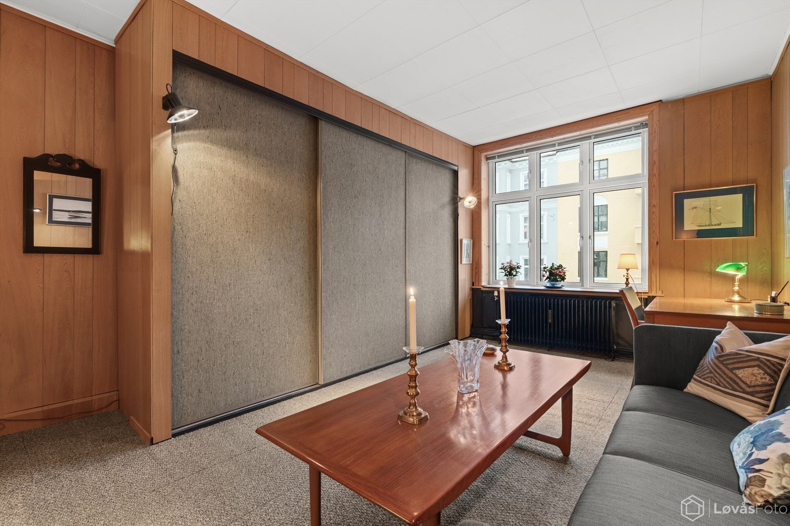 Dette blir eventuelt en del av en mulig romrekke, dersom tidligere tofløyet dørutsparing gjenåpnes mot dagens stue Galleribilde