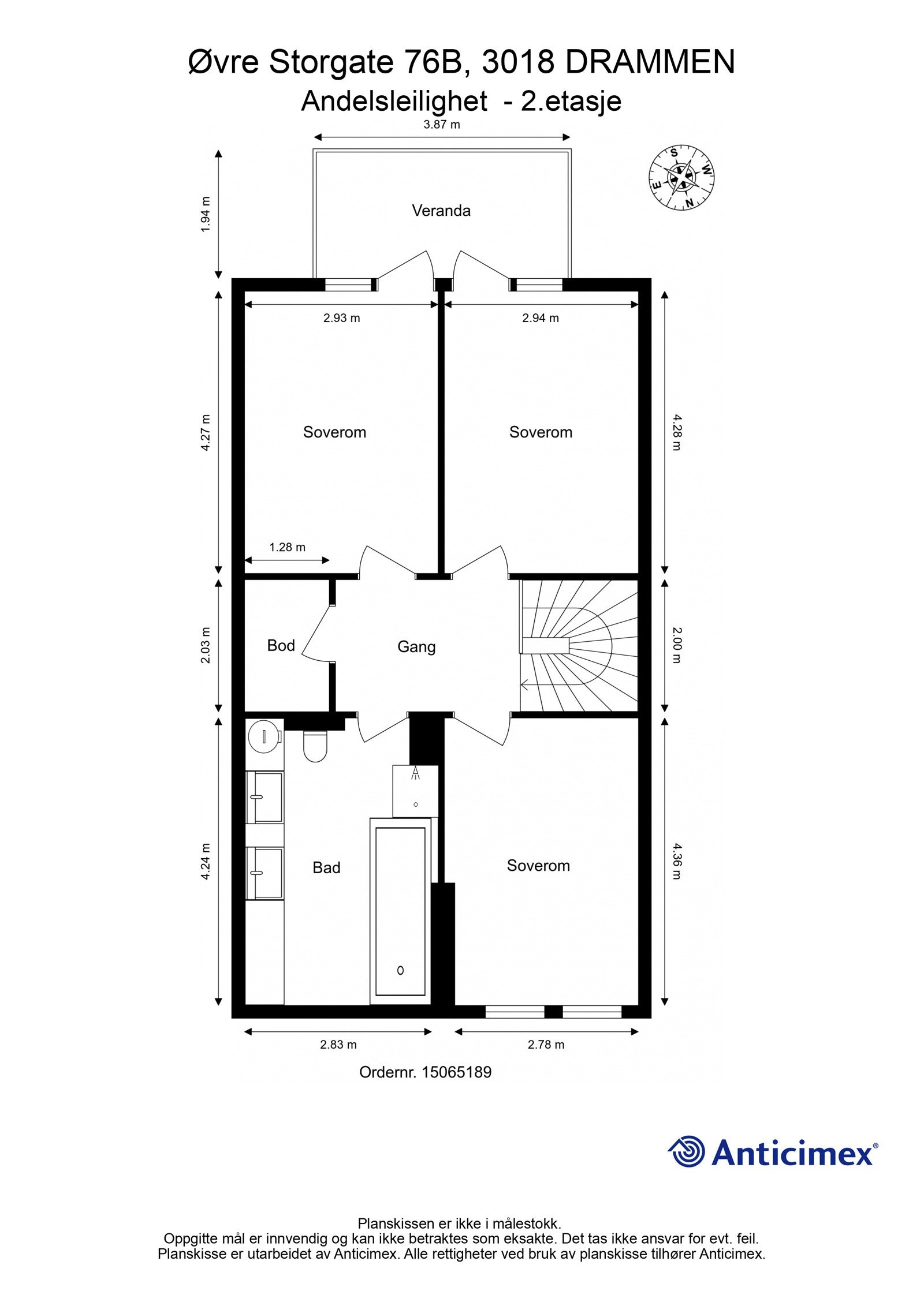 Plantegning øverste plan Galleribilde