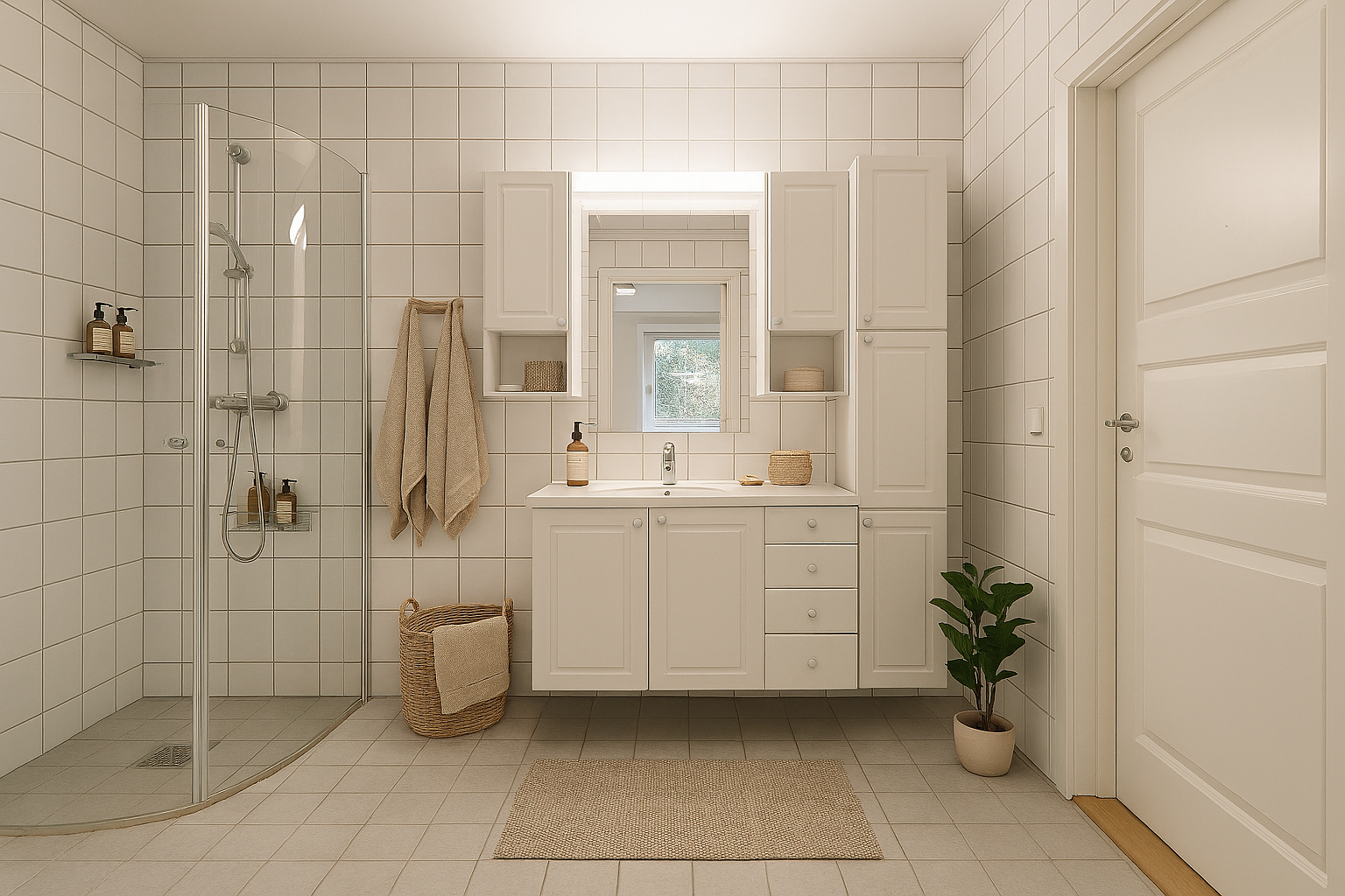 Digitalt møblert bad Galleribilde