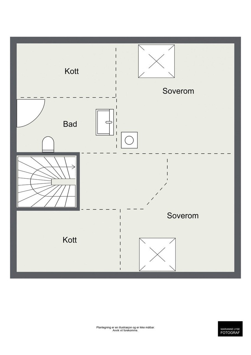 Forslag til innredning av 2.etasje. Galleribilde
