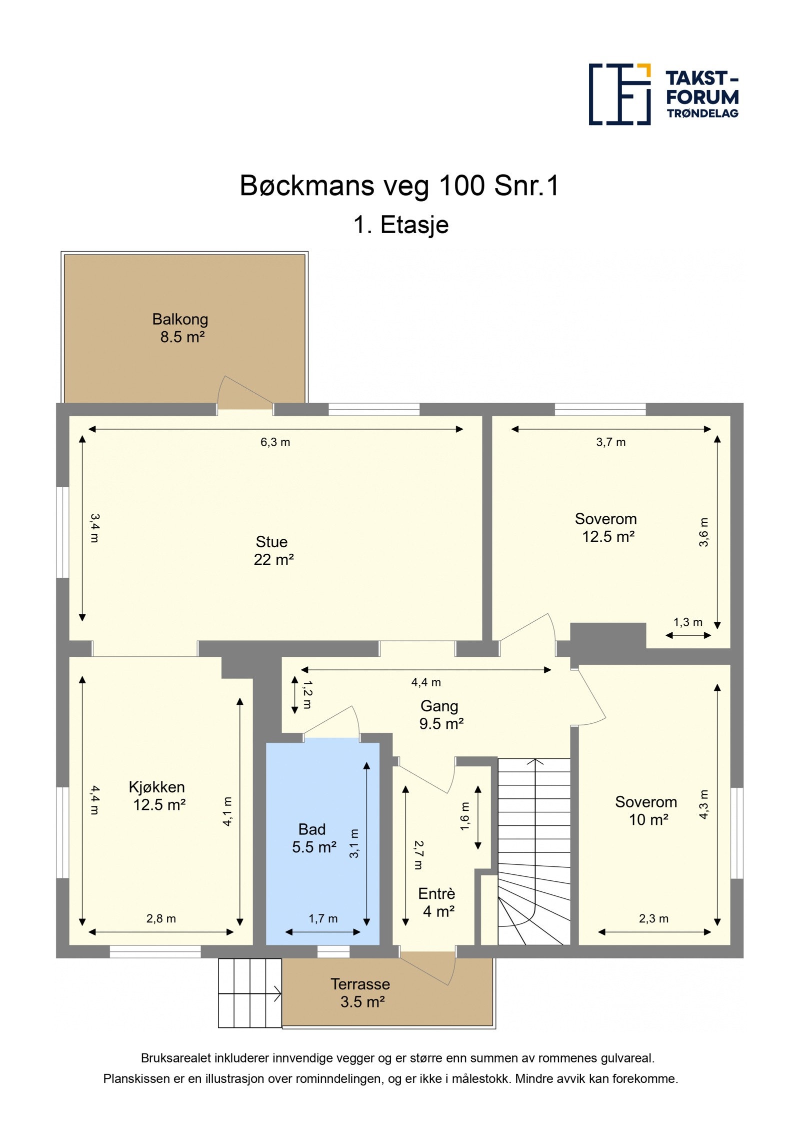 Planskisse 1. etasje. Galleribilde