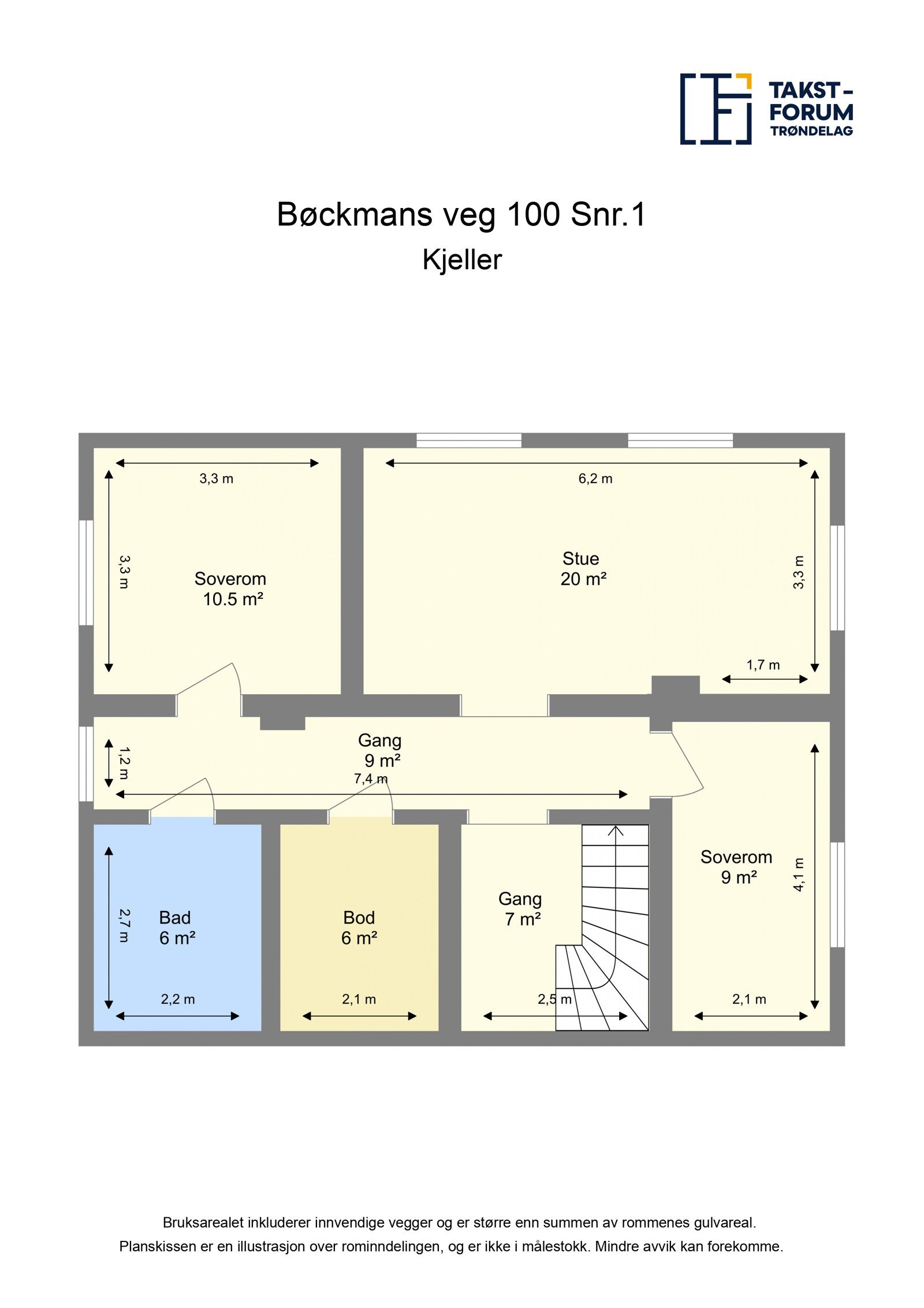 Planskisse kjelleretasje. Galleribilde