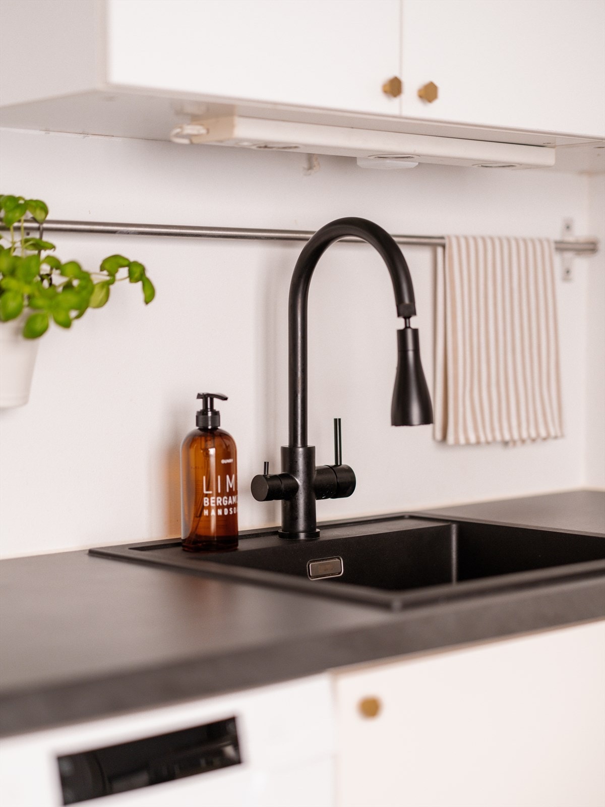 Benkeplate, oppvaskmaskin og vask i kompositt ble byttet i 2021. Galleribilde