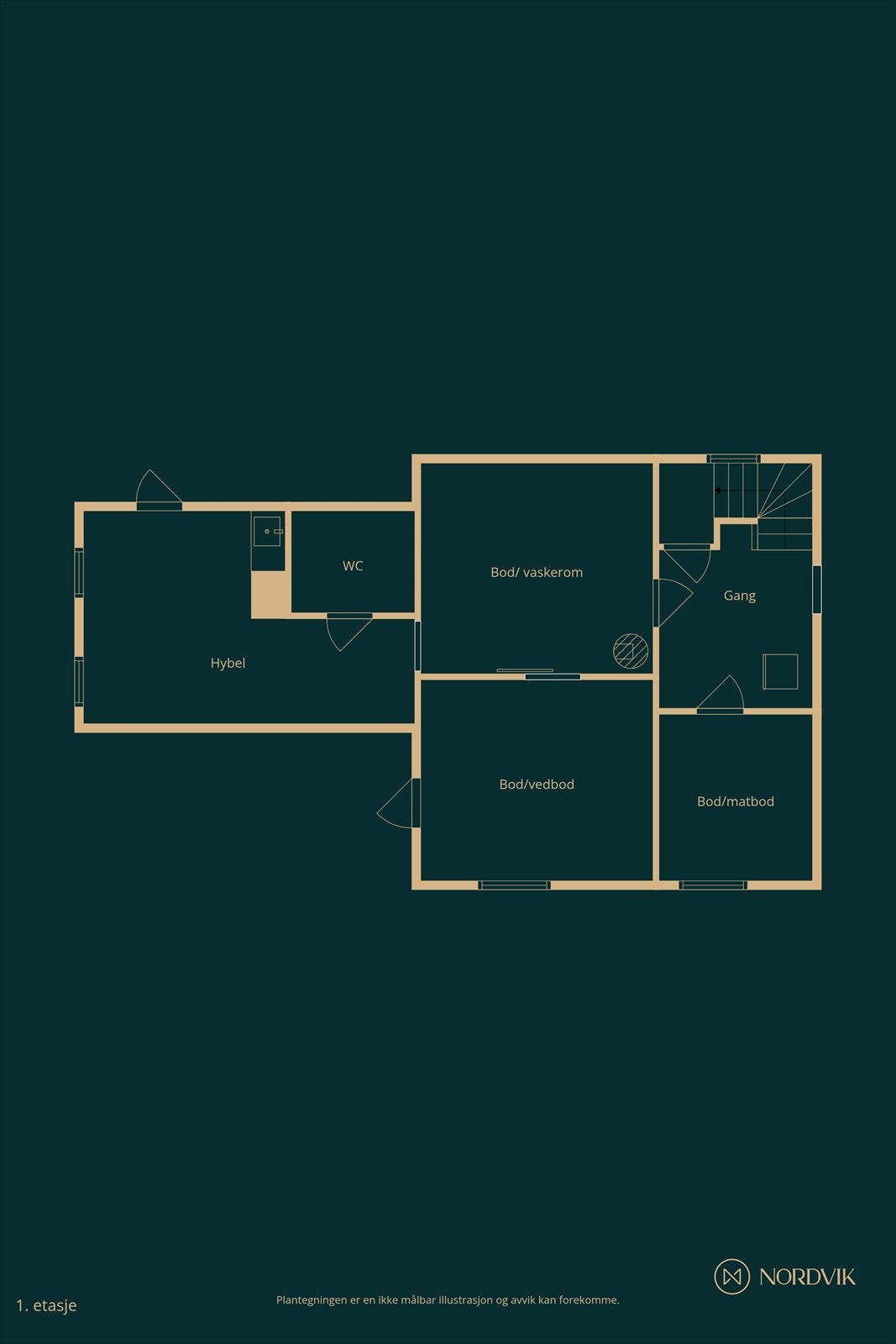 Plantegning kjeller med hybel Galleribilde