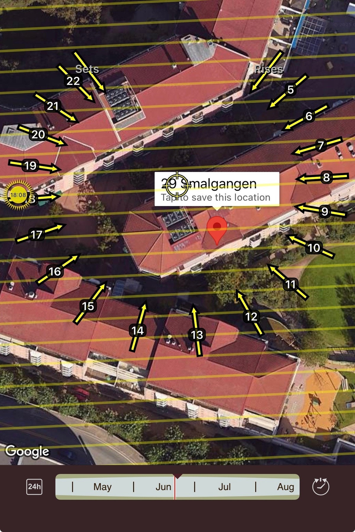 Solen treffer balkongen ca. 15:30 om sommeren. Galleribilde