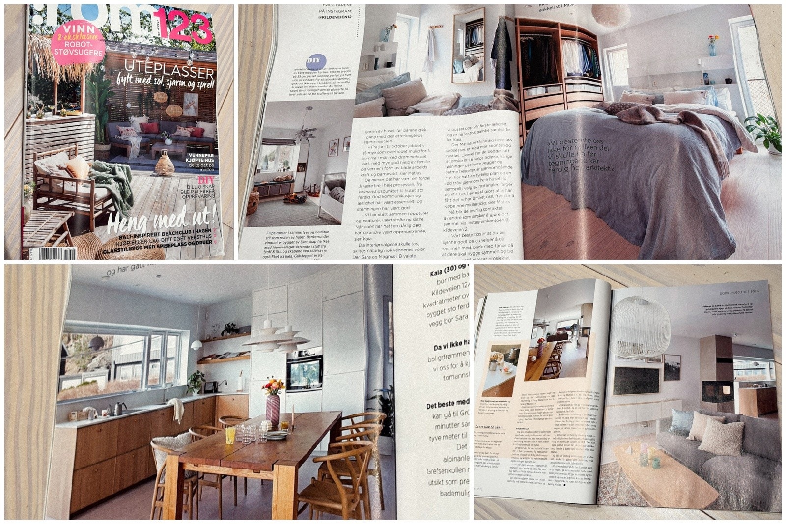 Dette vakre hjemmet har både vært i Rom123 og i Bonytt. Hele prosjektet har også sin egen Instagramkonto under navnet Kildeveien12. Galleribilde
