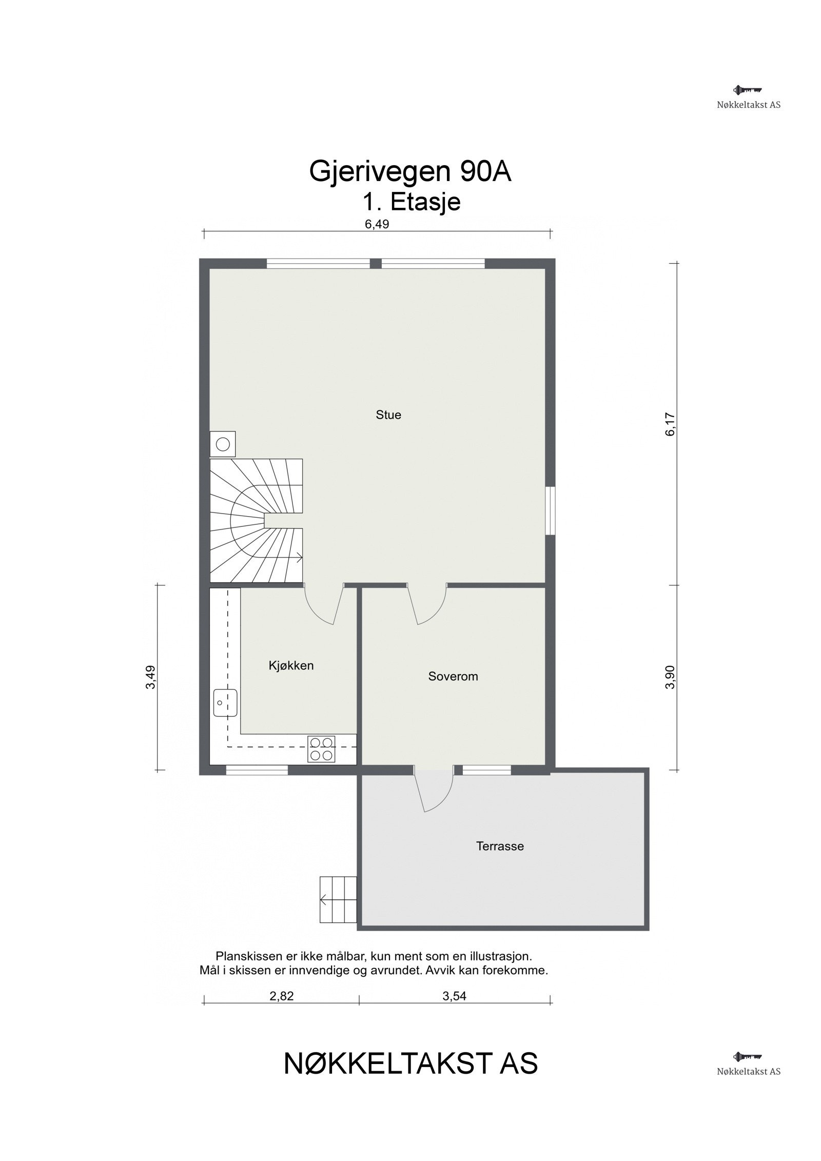 Gjerivegen 90A - 1. Etasje - plantegning Galleribilde