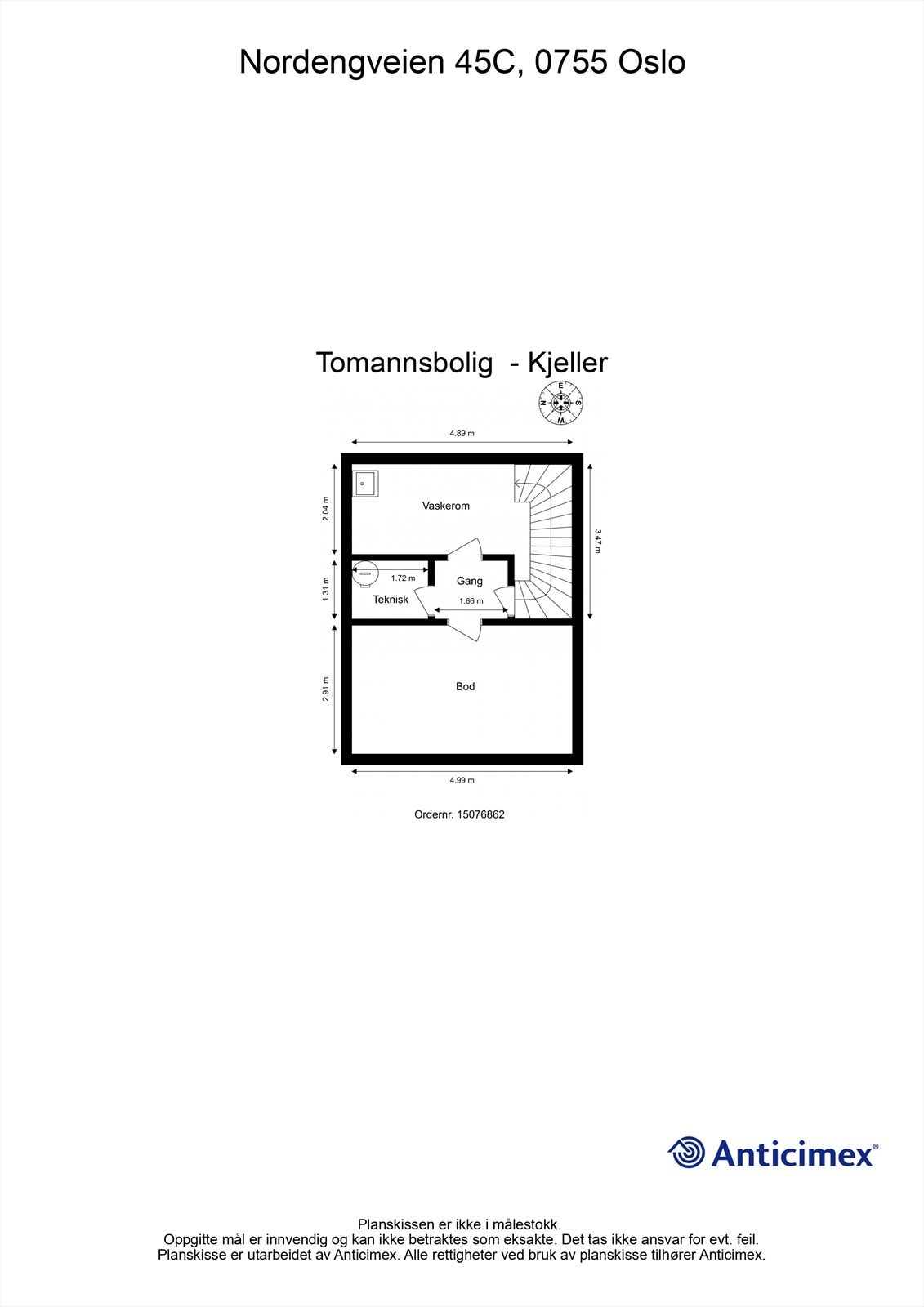 Vaskerom, teknisk og bod. Enkelt, greit og utrolig praktisk! Den innvendige boden er regelrett svær med nesten 15m² til rådighet og raus takhøyde. Galleribilde