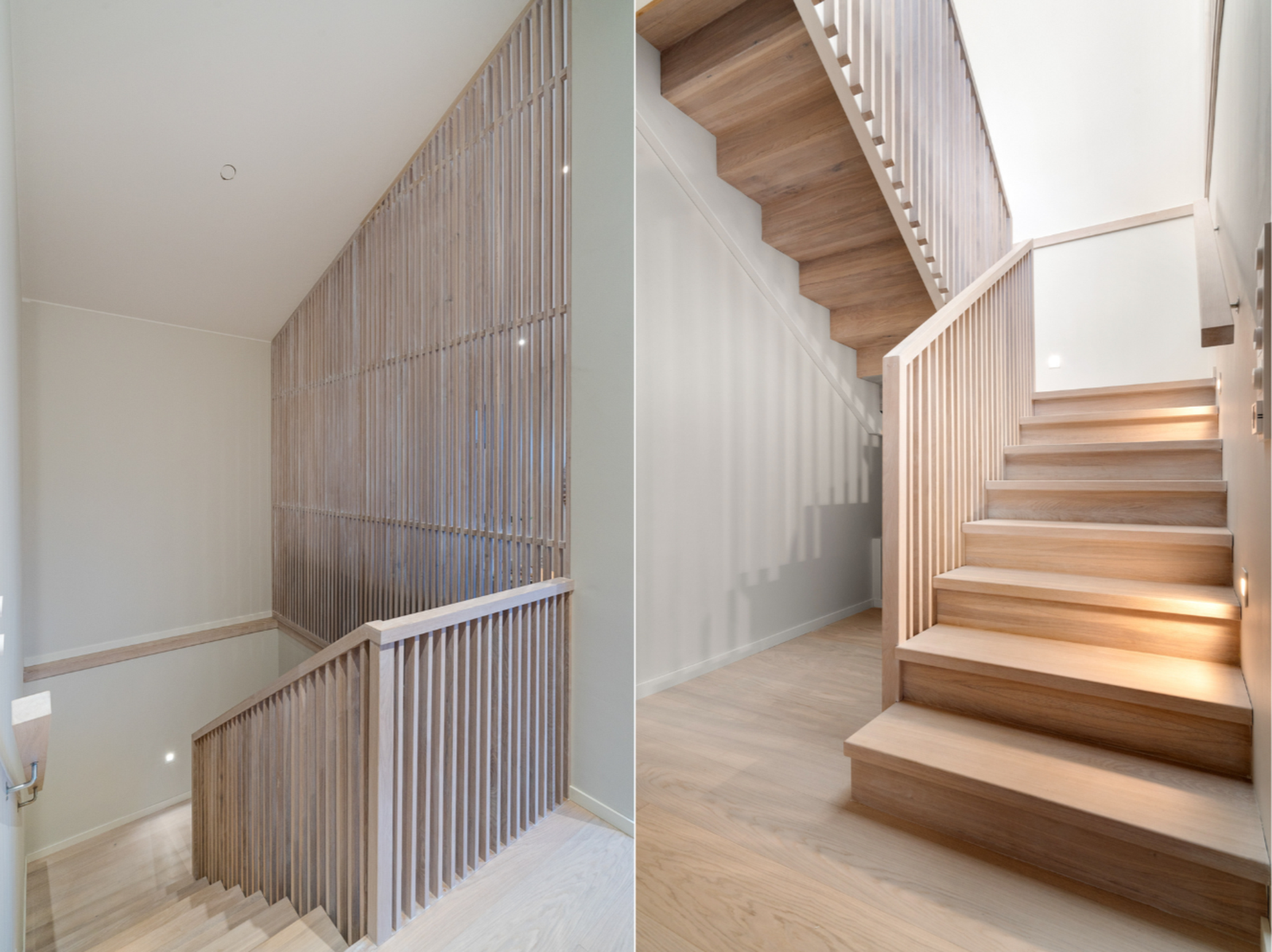 Stilig trapp i eik - en av flere smykker i boligen Galleribilde