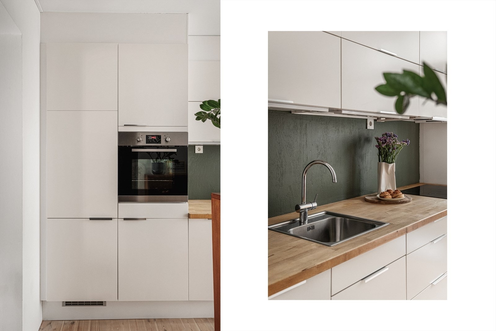 Integrerte hvitevarer som stekeovn, oppvaskmaskin (ny i 2019), platetopp og kjøl/fryseskap. Galleribilde