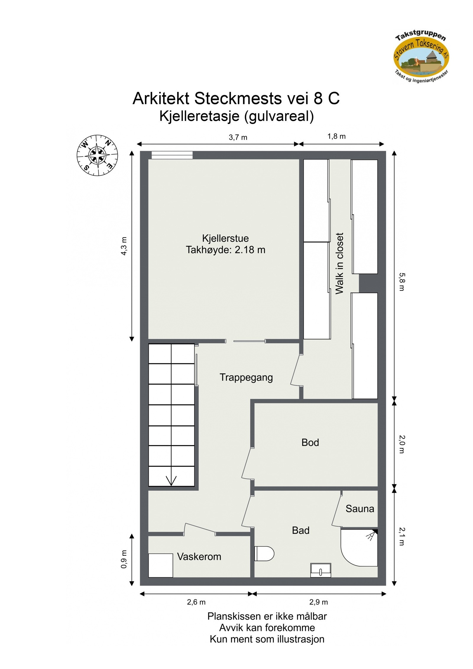 Plantegning underetasje. Galleribilde