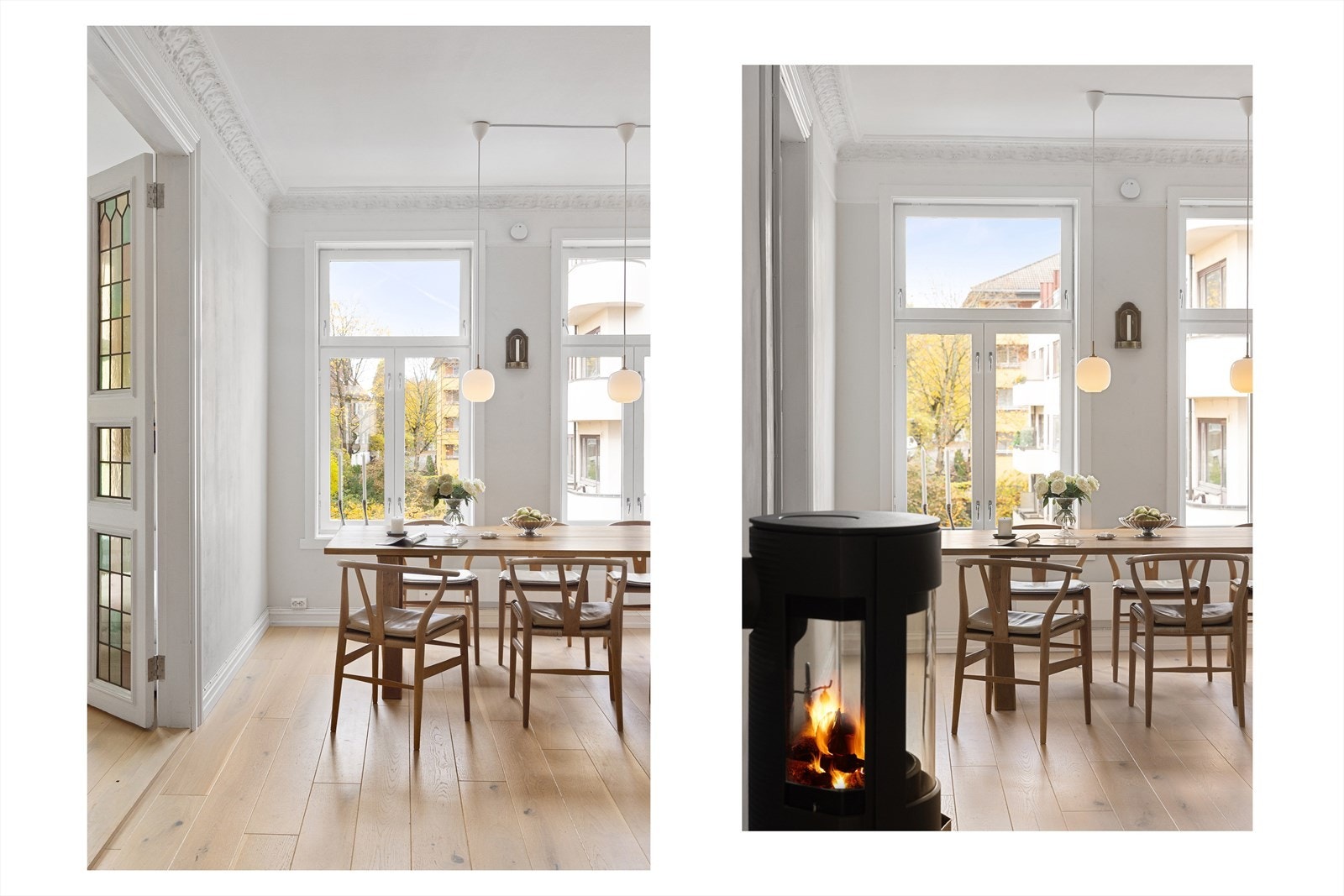 Det er også peisovn på kjøkkenet/spisestue, som tilfører ekstra hygge og svært god varme på vinterens kalde dager. Galleribilde