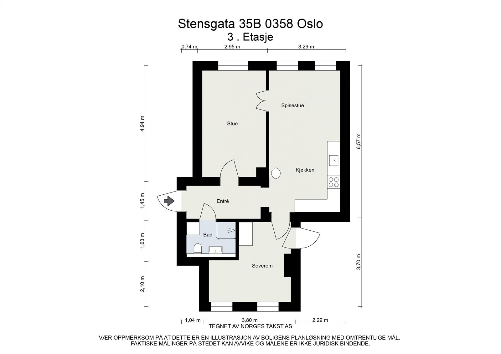 Vi starter med plantegningen slik at du får orientert deg i boligen. Galleribilde