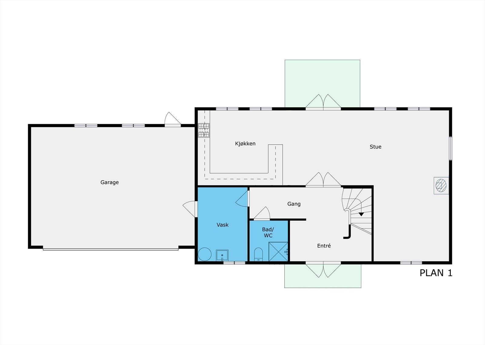 Tegninger 1.etg. - Det kan forekomme avvik på plantegningene, tegningen er ikke målbar Galleribilde