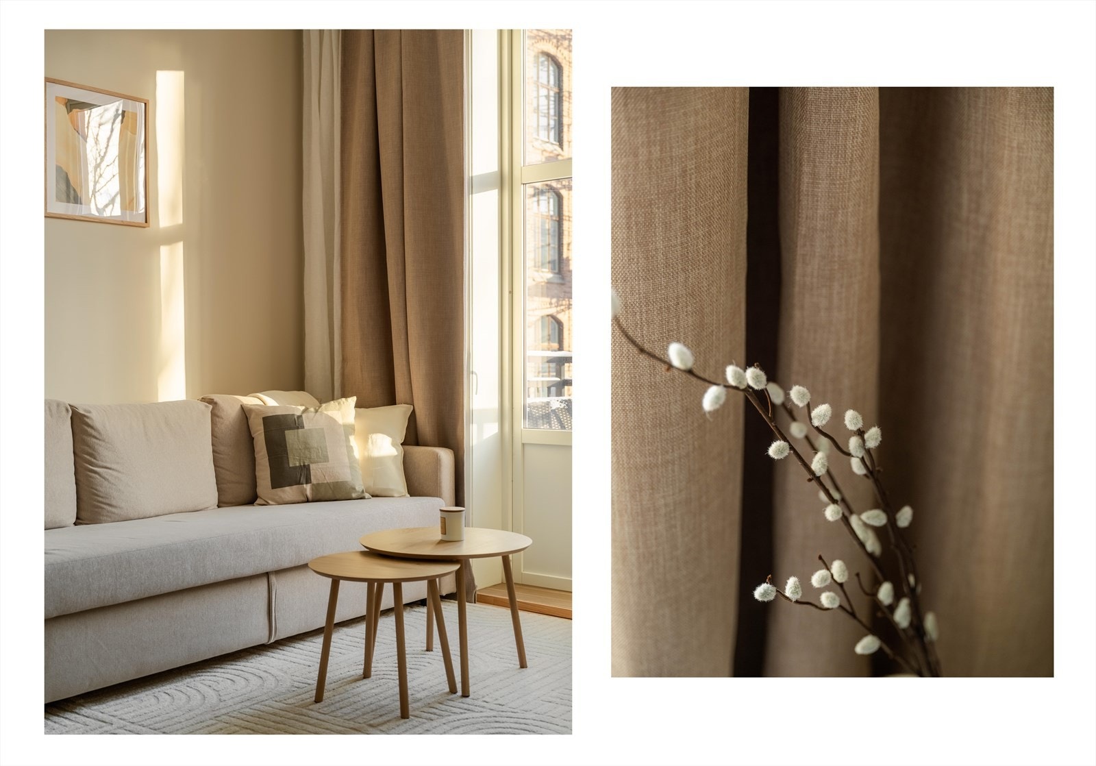 Sofaområdet er plassert ved siden av balkongen for enkel tilgang til uteområdet. Galleribilde