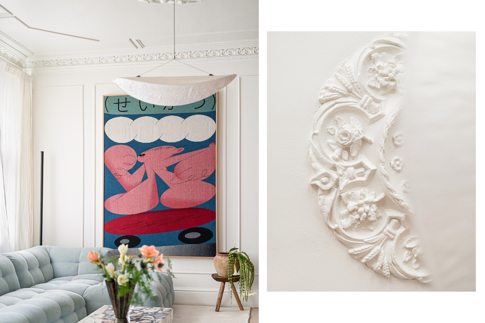 Flere klassiske detaljer i himling, og listverk på vegger i de fleste rom gir en helt unik opplevelse. Galleribilde