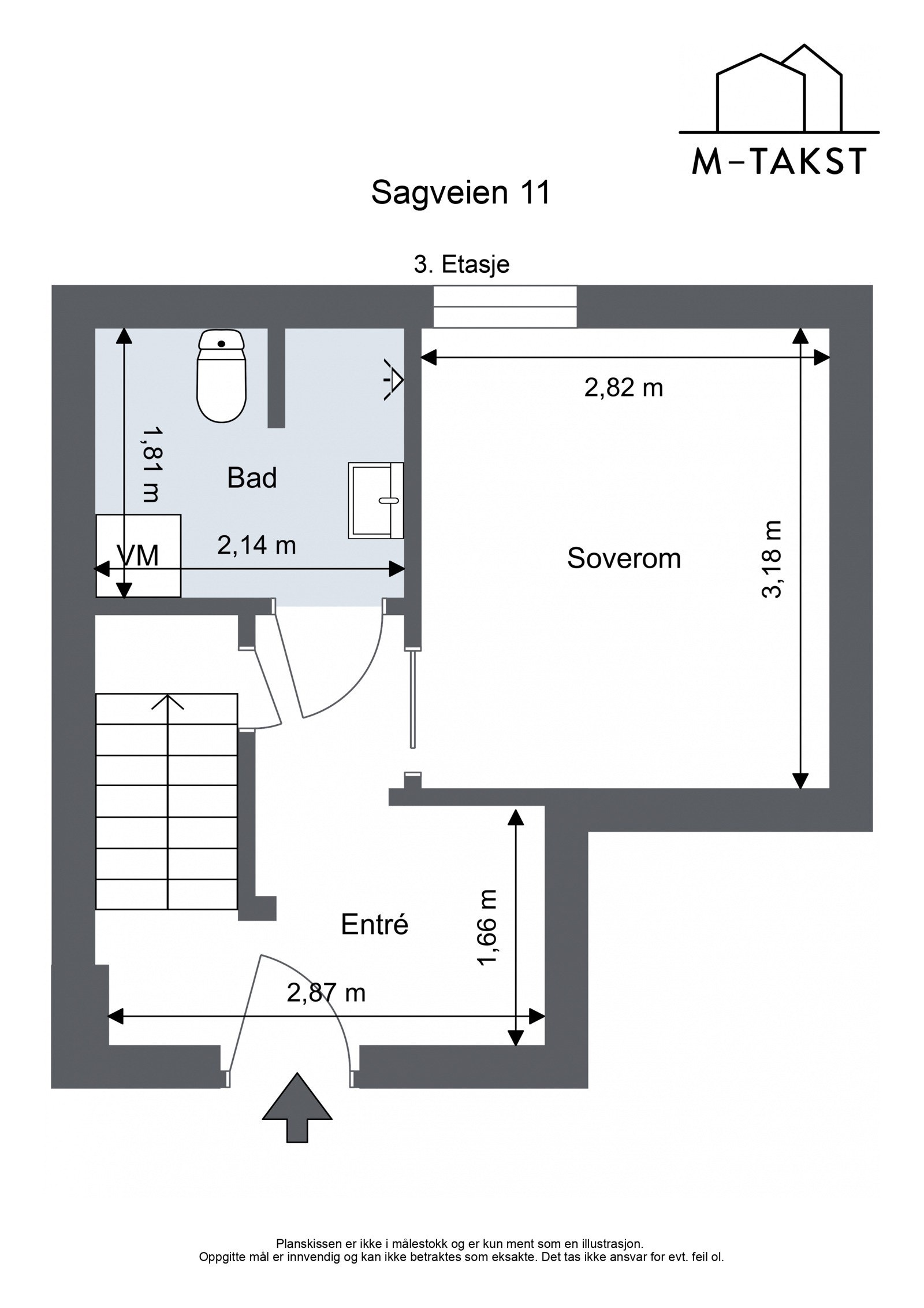 Plantegning Sagveien 11 - 3. Etasje Galleribilde