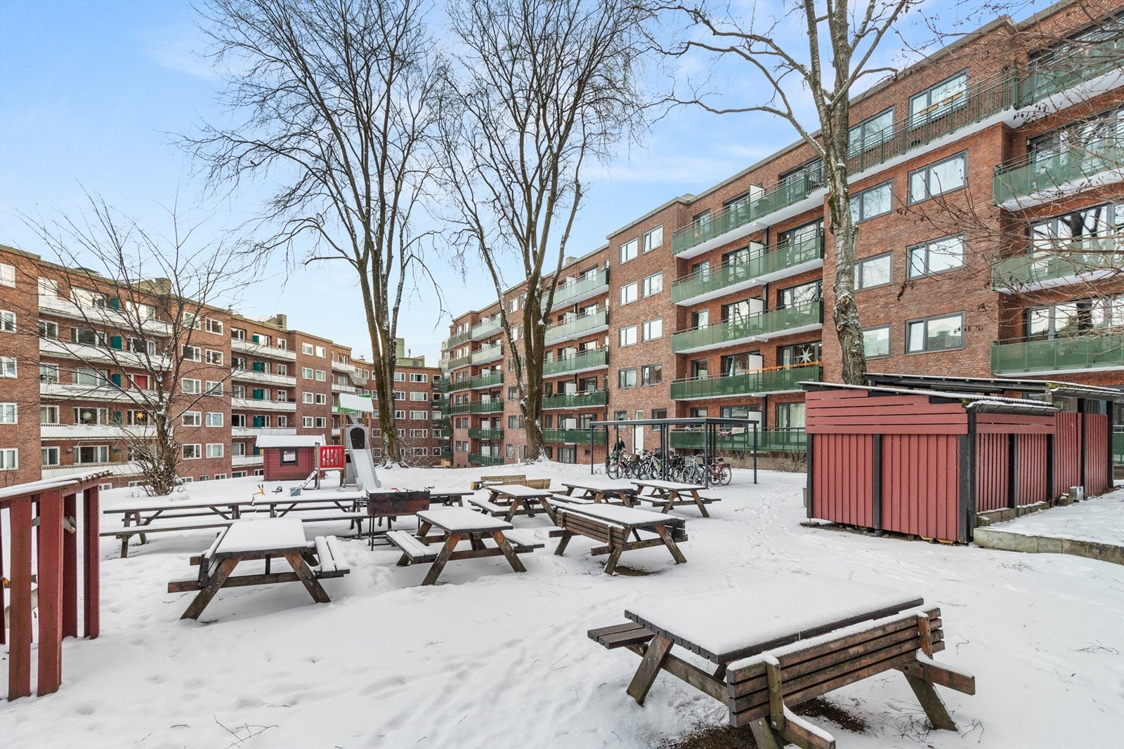 Det er også egen sykkelparkering for beboerne. Galleribilde